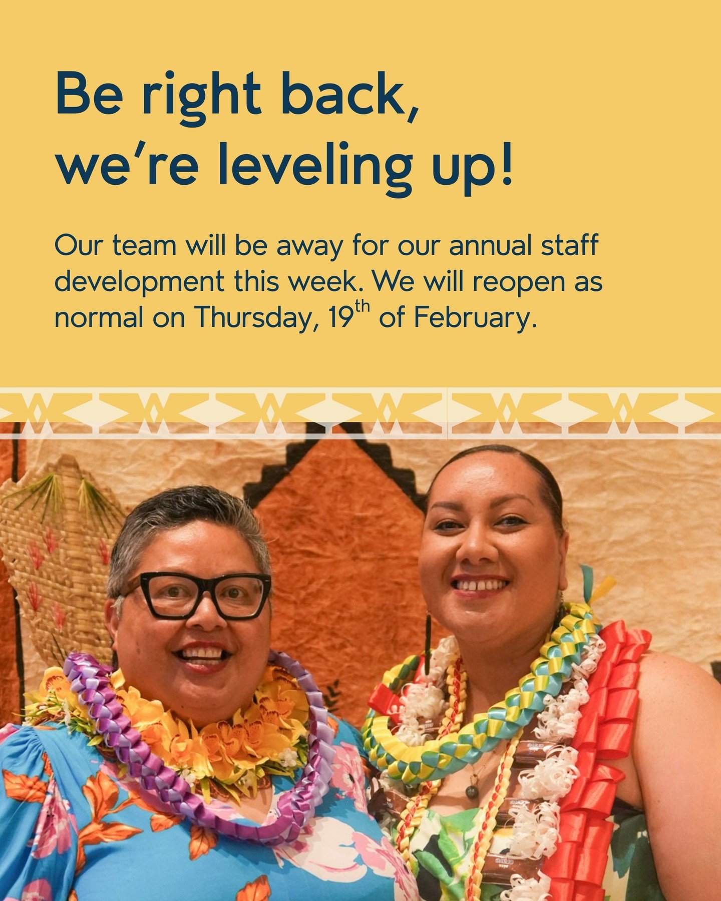 📣 Our team is taking this week to strengthen our vā, grow our skills, and refocus on how we can better serve our aiga and community. We appreciate your patience and understanding as we invest in this time of learning and development.