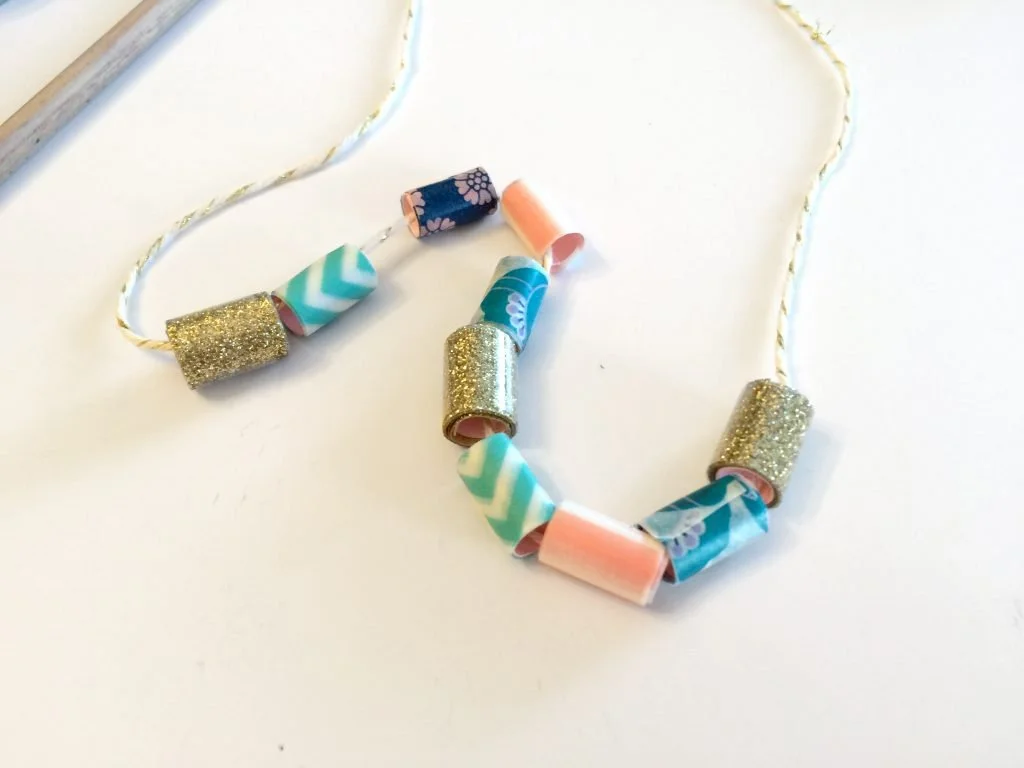 Washi Tape Bead Necklace
