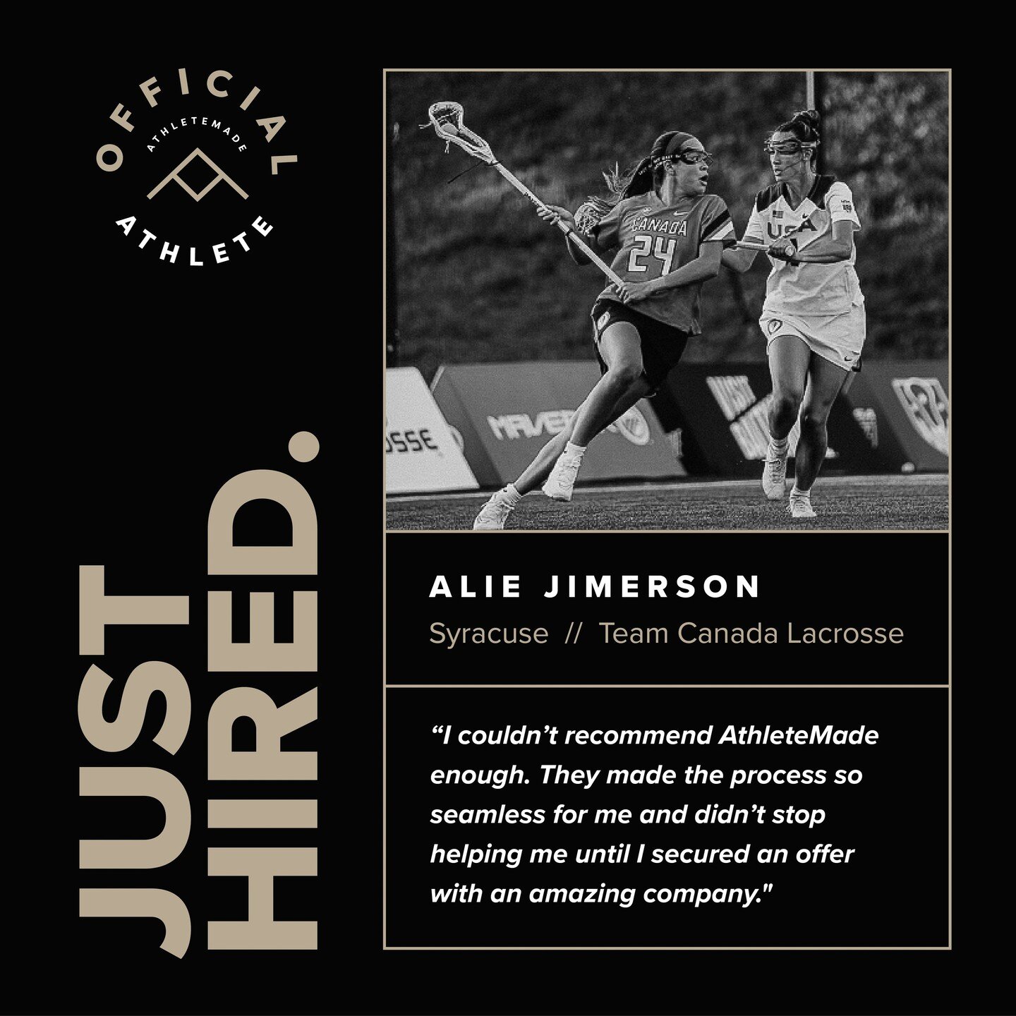 Congrats @aliejimerson! Super impressed with Alie since our first conversation and we're excited to watch her thrive in her new role. Big things ahead! 

In her words, &quot;I couldn&rsquo;t recommend AthleteMade enough. This agency is run by former 