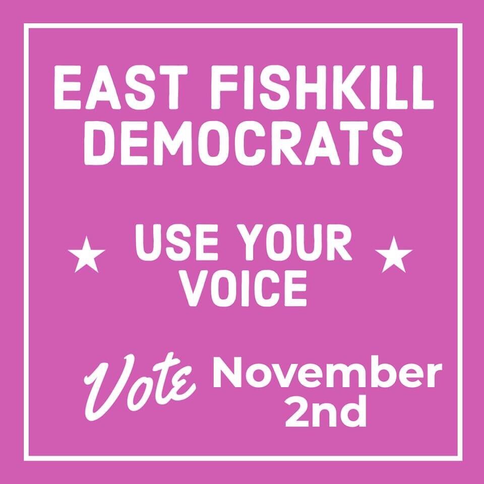 I hope everyone had a great Halloweekend! Thank you to all who came out to vote during Early Voting. You can still make your voice heard tomorrow TUESDAY, NOVEMBER 2ND from 6 AM to 9 PM. 

Vote for Tameka Santiago for East Fishkill Town Council, Eric