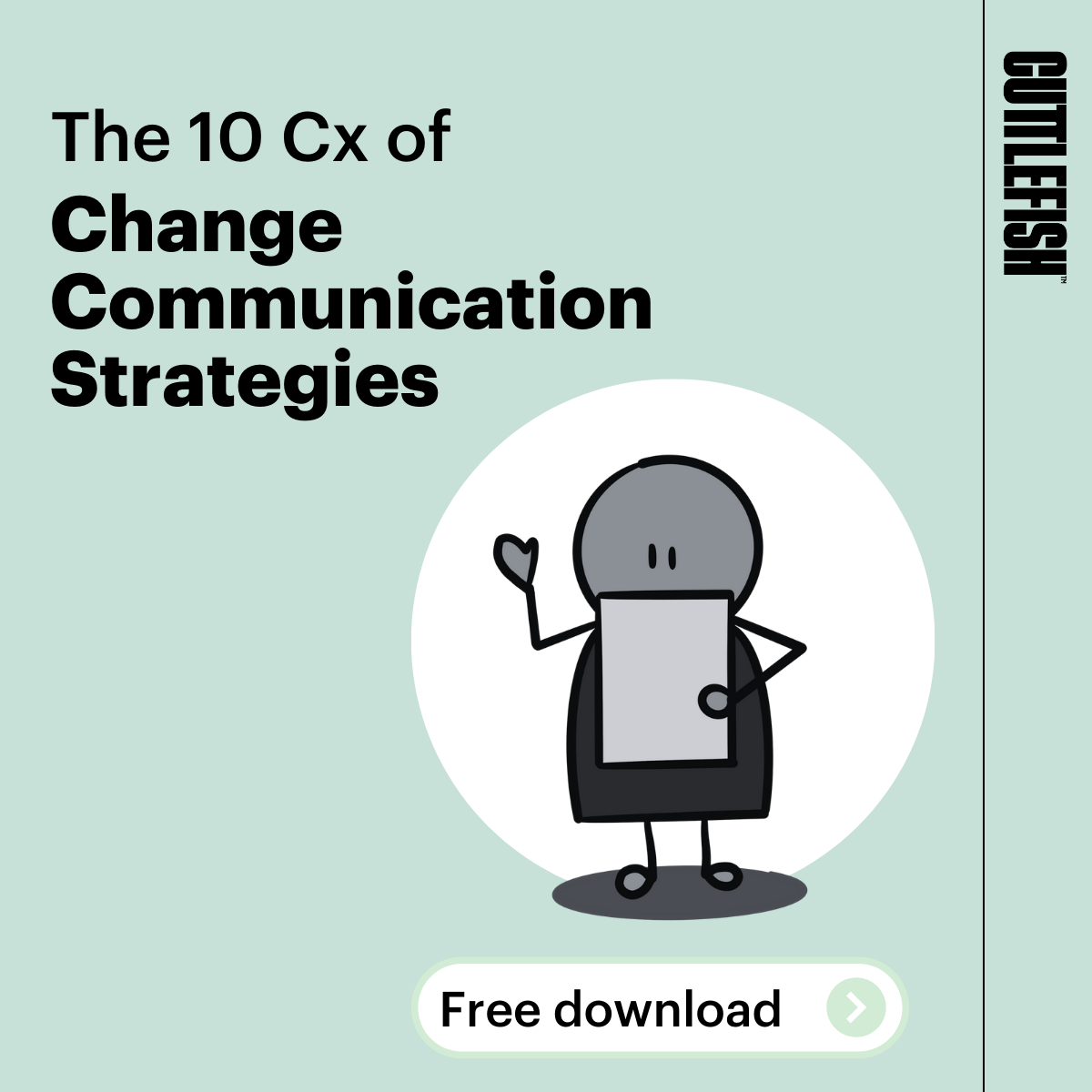 Green tile with a cartoon of a person reading from a sheet of paper