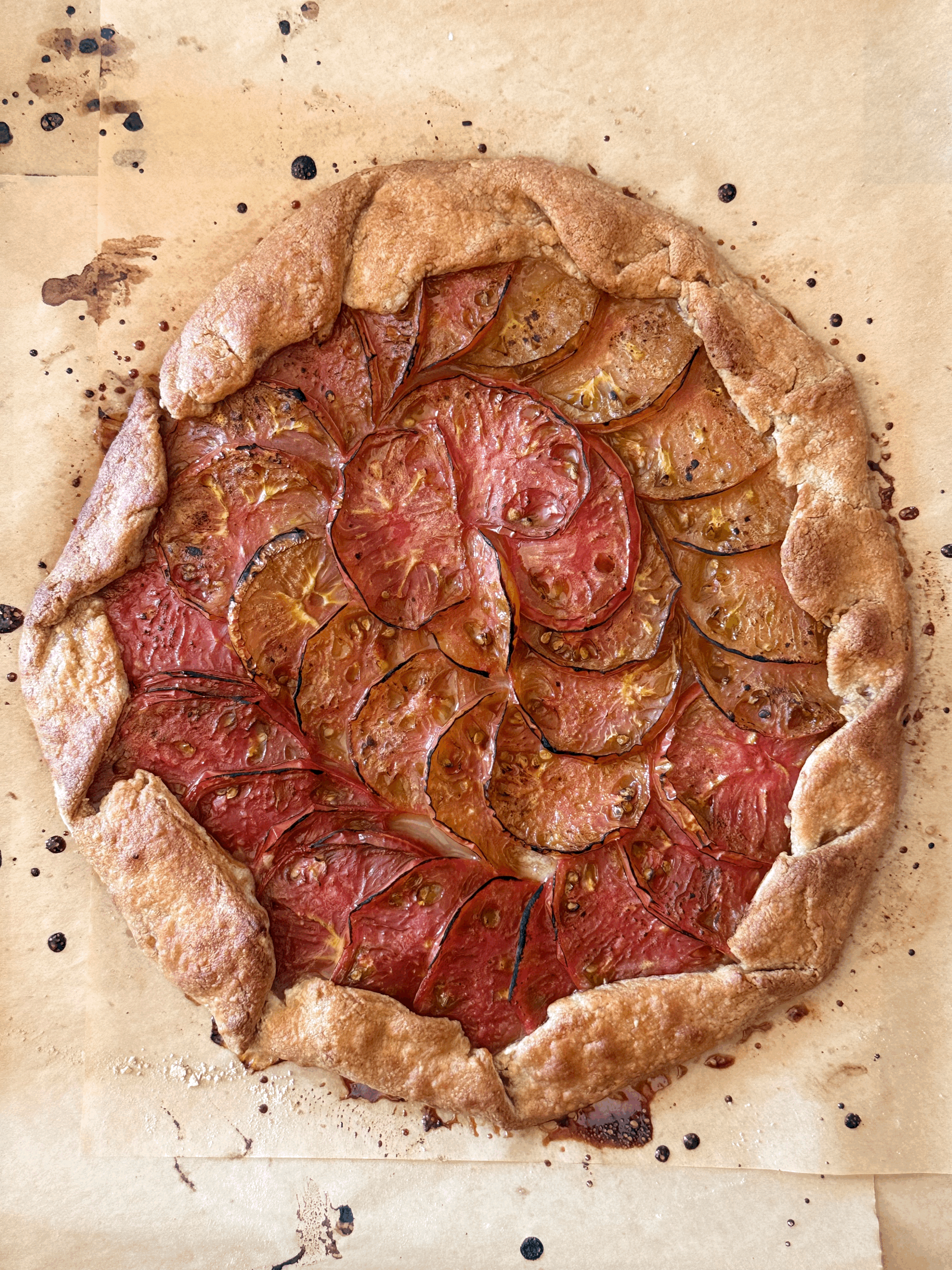Heirloom tomato galette