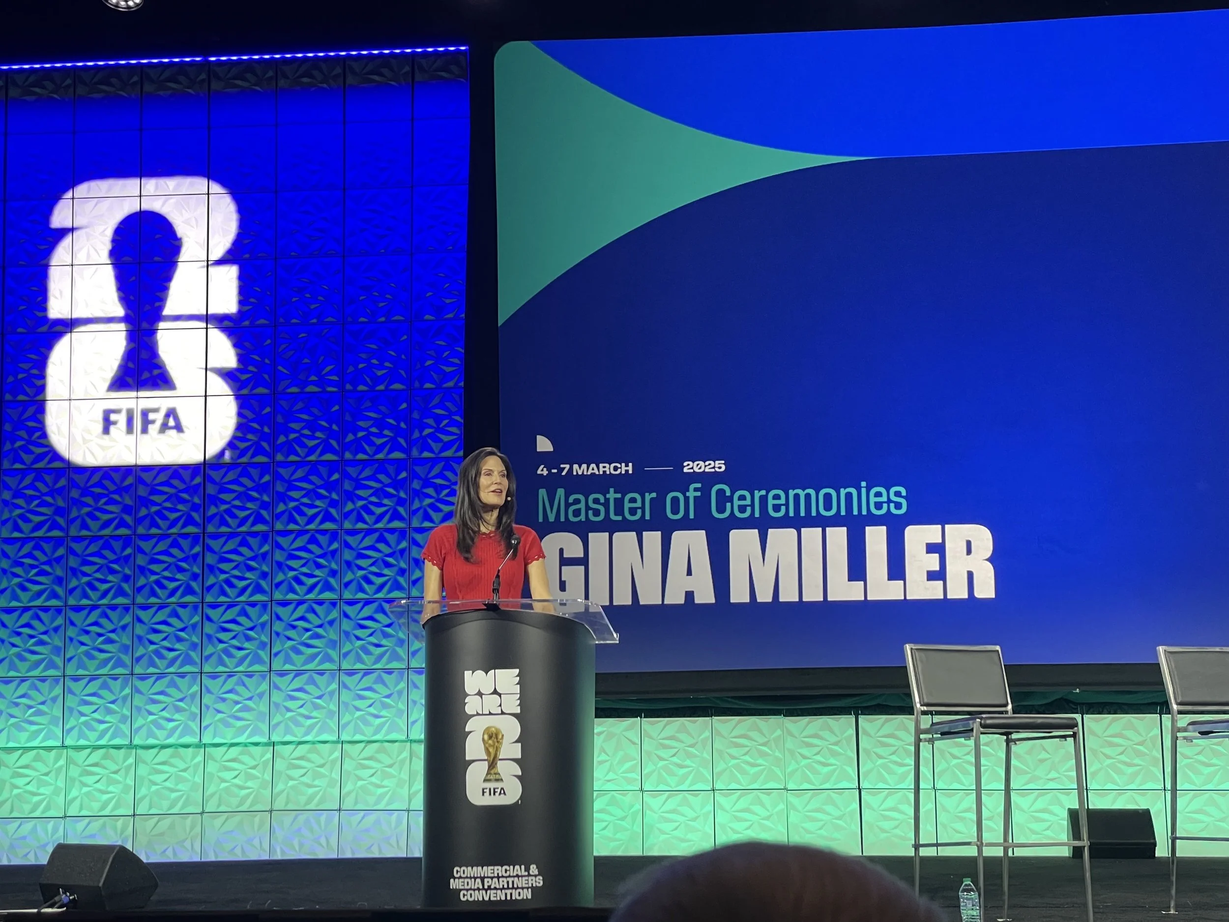 Serving as the MC for FIFA's 2025 Broadcast and Media Rights Summit.