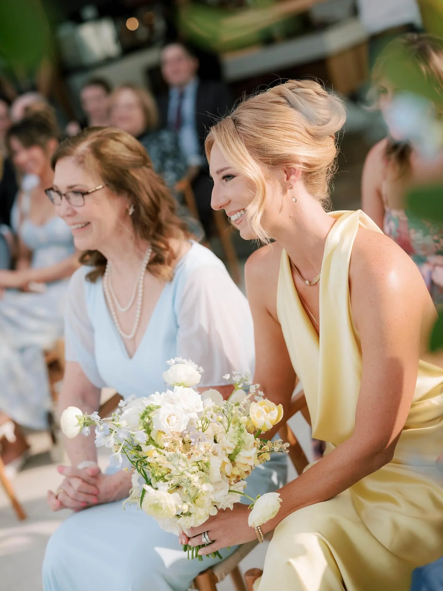 Buttercup yellow and joy on everyone&rsquo;s faces. This is the stuff. 🌼

planning // @chloealiseevents
photography // @bonnieburkephoto
florals // @remiandgold
venue // @skyloungeonladybird 
.
.
.
.
.
.
.
.
#filmweddingphotographer #filmweddingphot