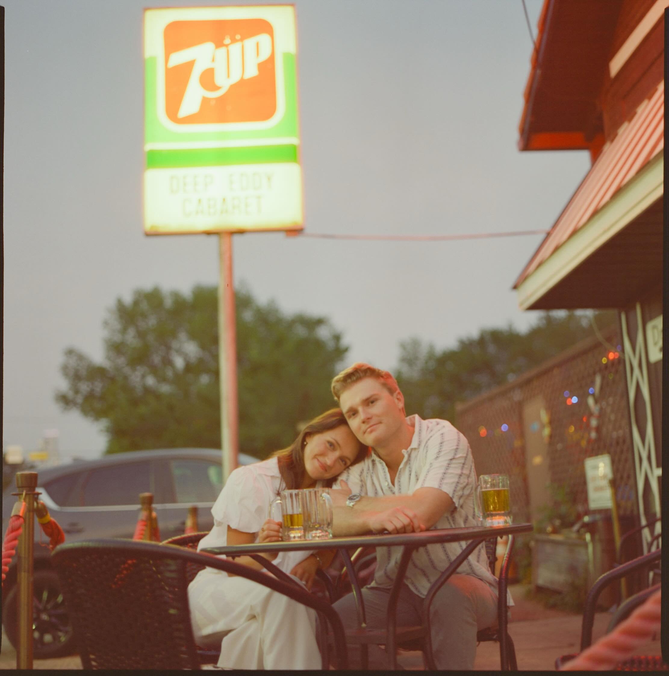 We wrapped up Jenna &amp; Alec&rsquo;s engagement session with a couple of Lone Stars at Deep Eddy. Salt of the earth, these two. &hearts;️🍻