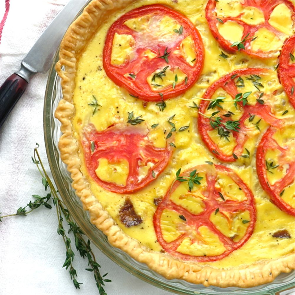 Tomato and Caramelised Onion Family Quiche