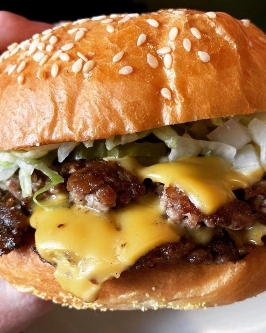 The House Double on our House Baked Buns!! Available as a Single as Well!! 🍔