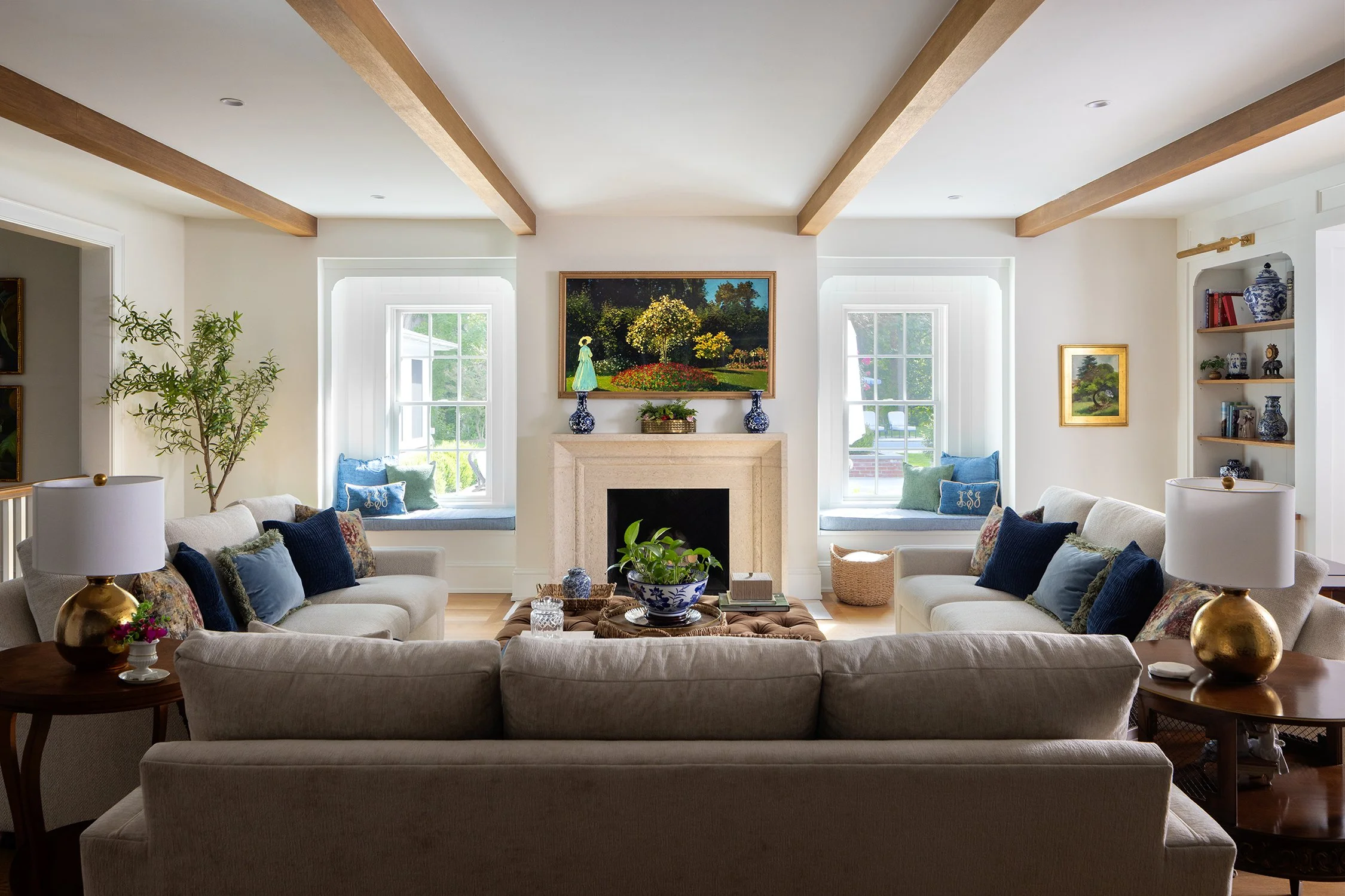 Architectural Photography of a Long Island Home Featuring                                                        Custom Millwork and Vaulted Bar Design