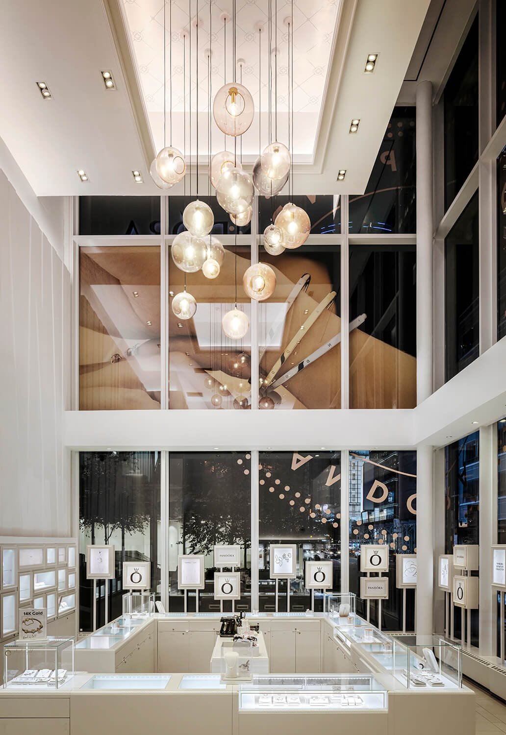 interior of the times square pandora retail store in New York City 