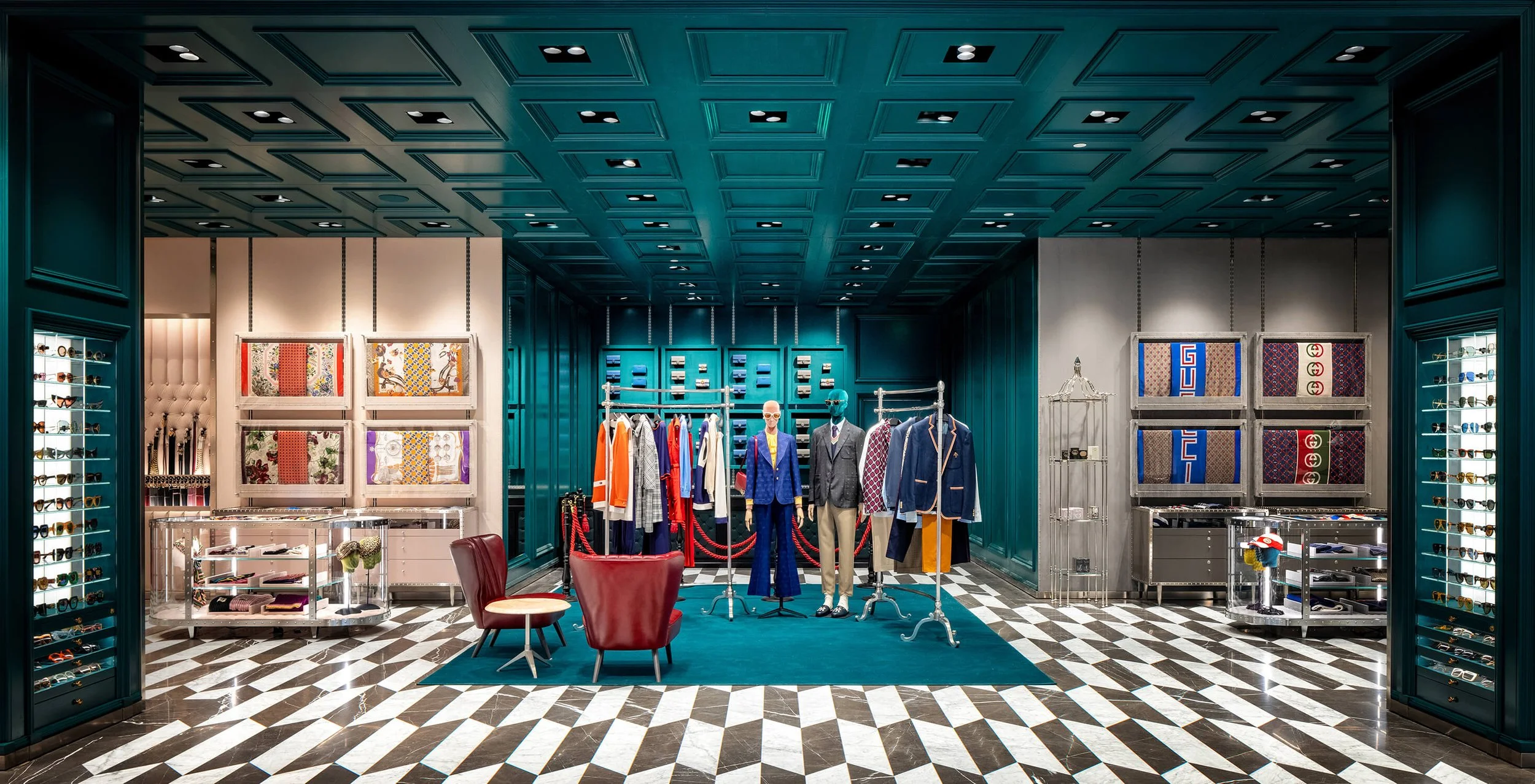 interior design of new gucci retail store 