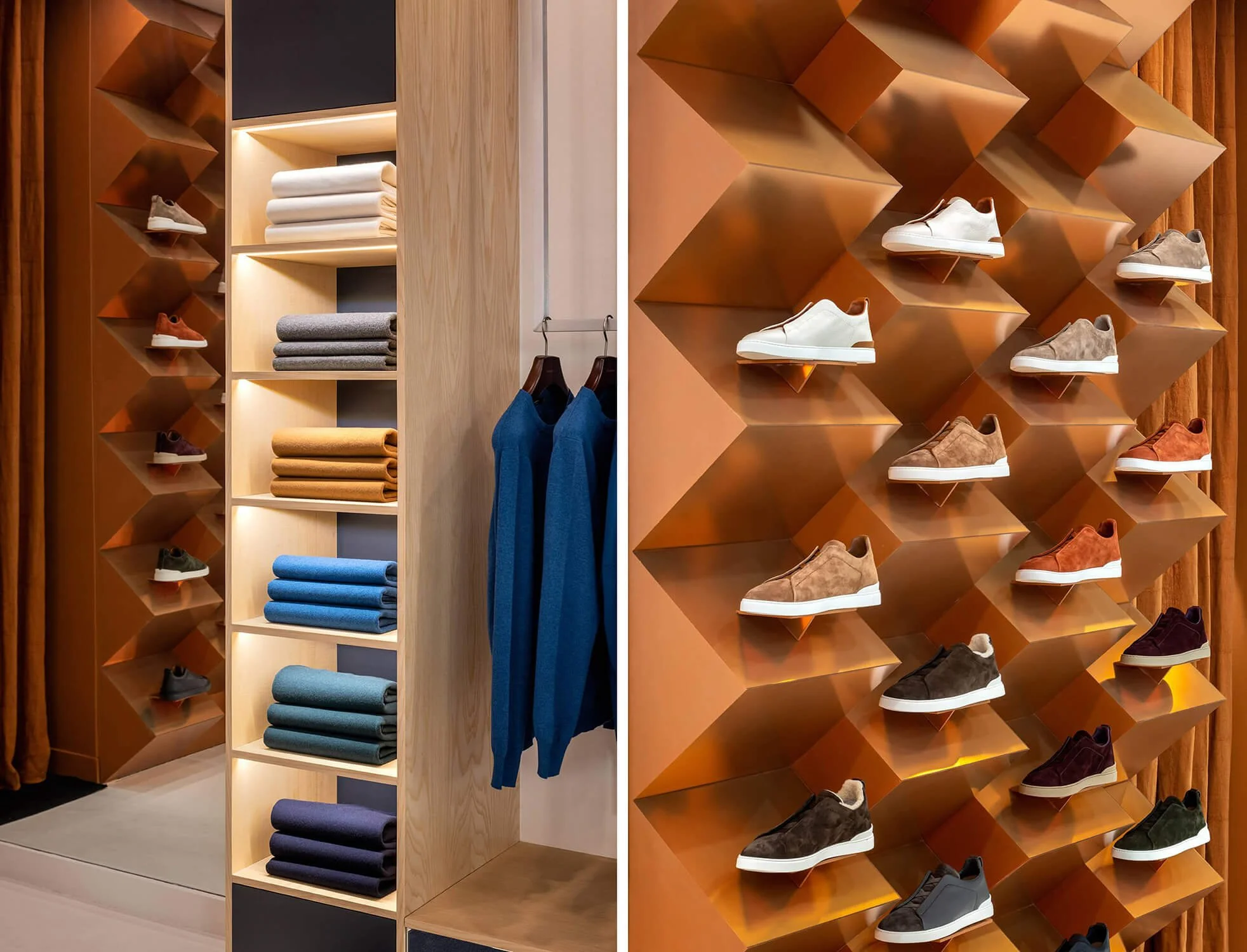 details of the Zegna retail store in the soho section of New York City 