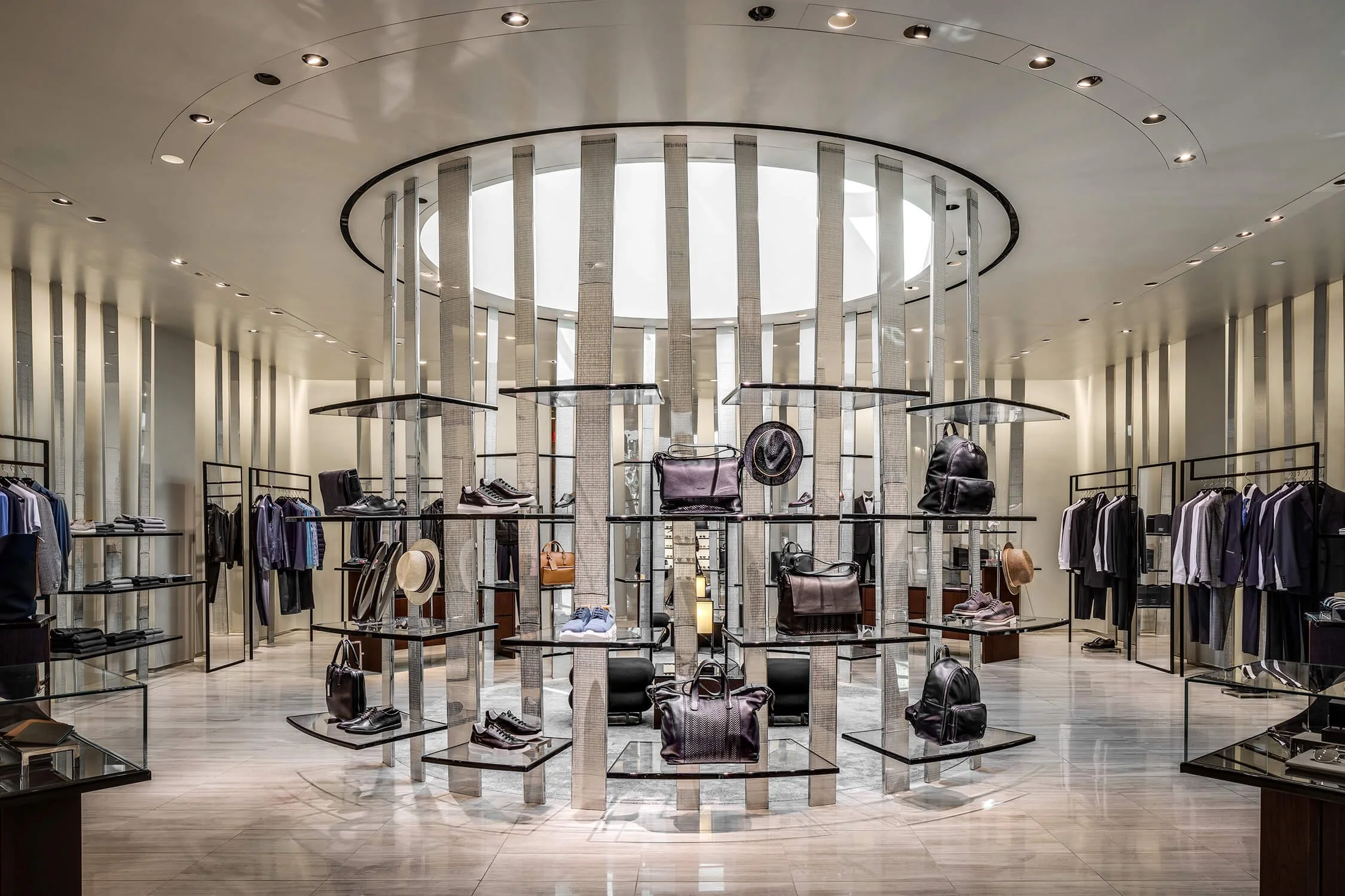 interior of the Georgio Armani retail store at Americana Manhasset on Long Island