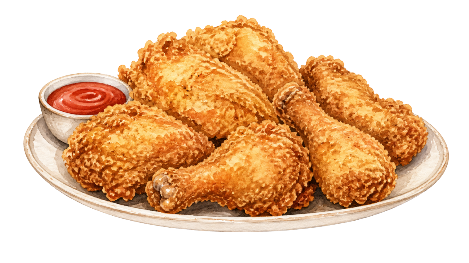 ilustración de pollo frito tipo KFC