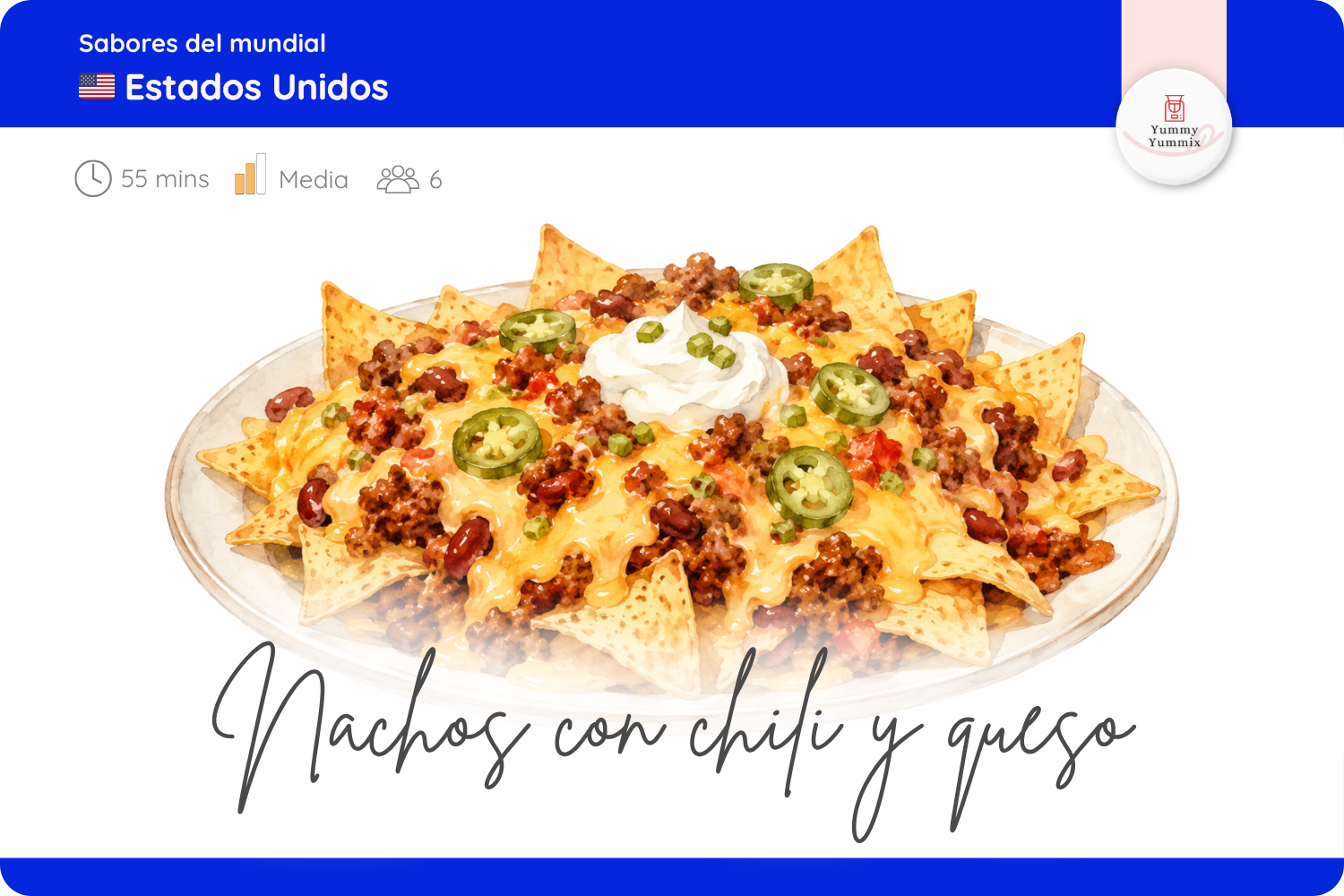 Nachos con chili y queso