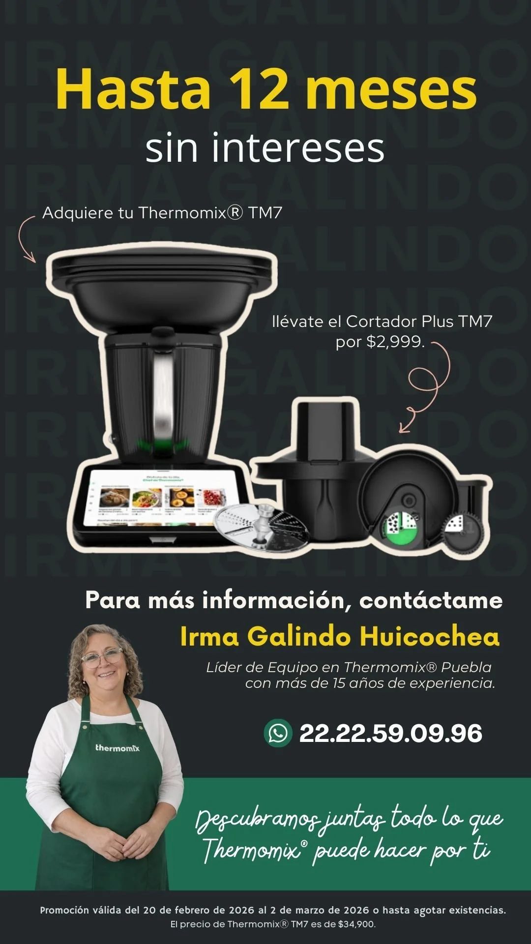 Thermomix® TM7 a MESES SIN INTERESES más cortador plus TM7 por sólo $2999 MXN