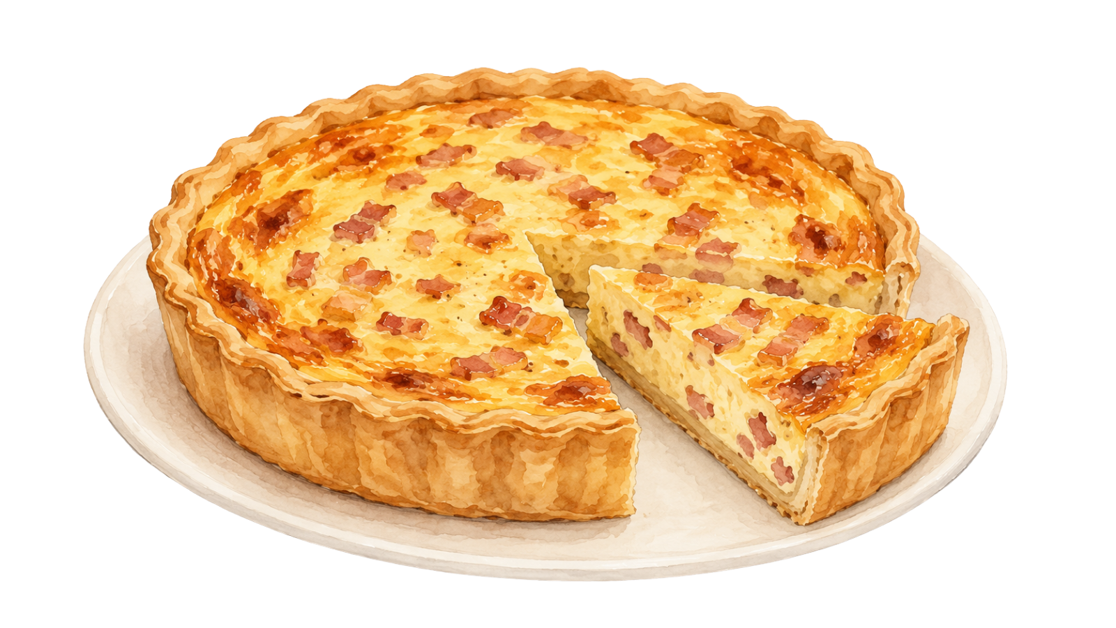 Illustration of a quiche lorraine