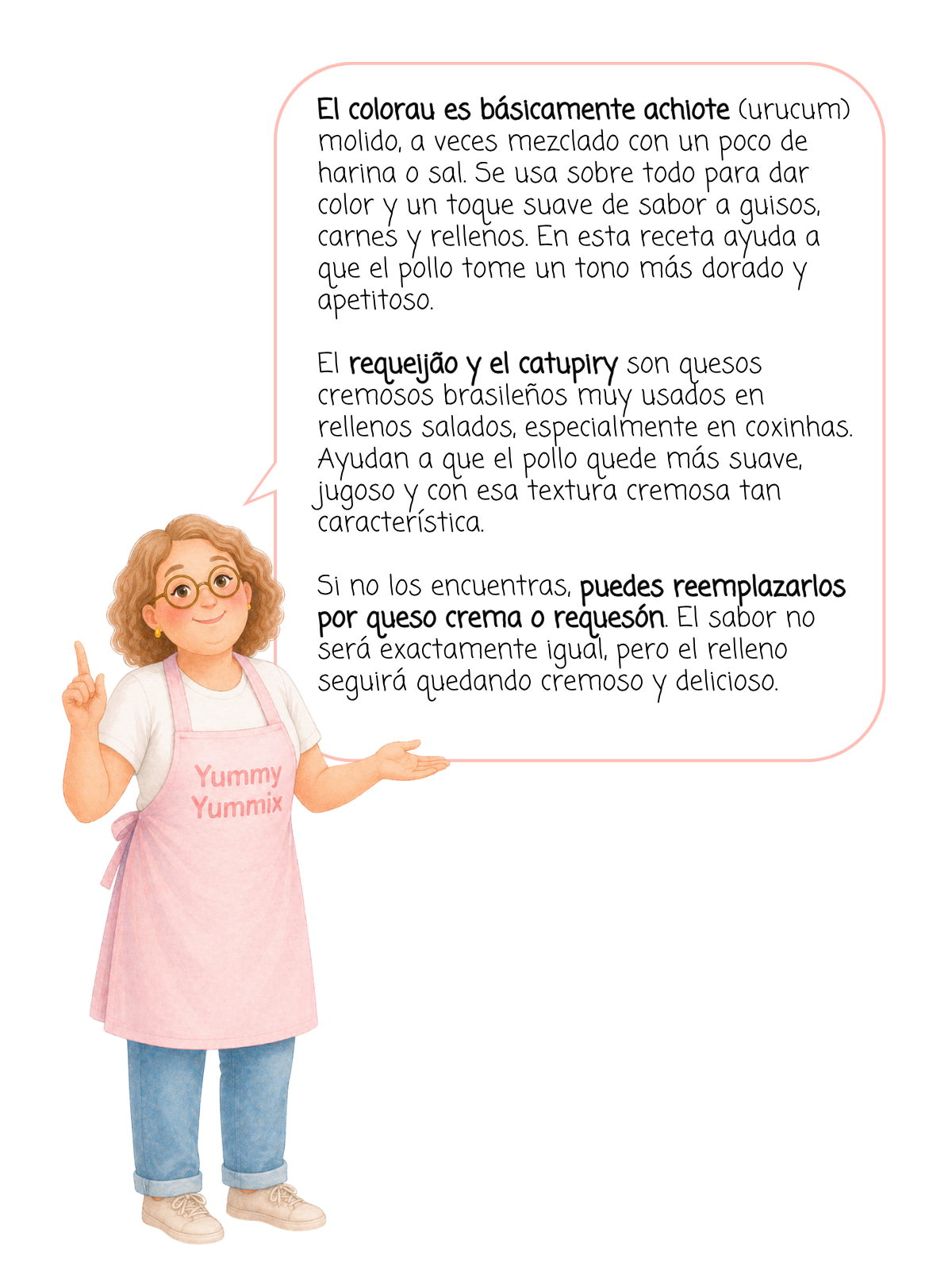 El colorau es achiote milodo y el requeijao y el catupiry son quesos cremosos brasileños