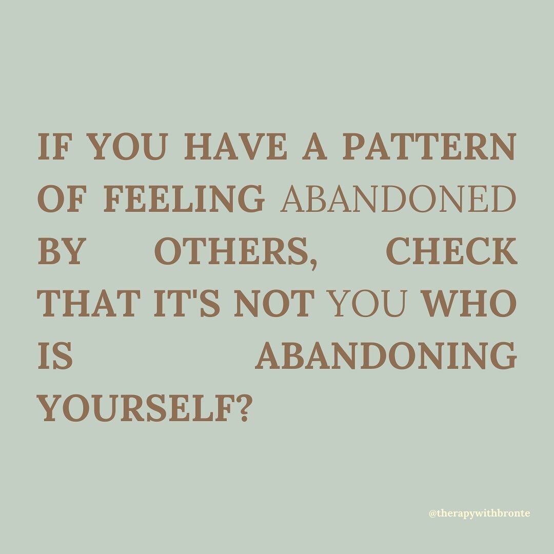 Self abandonment can look like:
&mdash; suppressing feelings
&mdash; suppressing your voice
&mdash; people pleasing
&mdash; self criticism 
&mdash; not trusting your gut
&mdash; not honouring your needs 
&mdash; codependent relationships 

Self aband