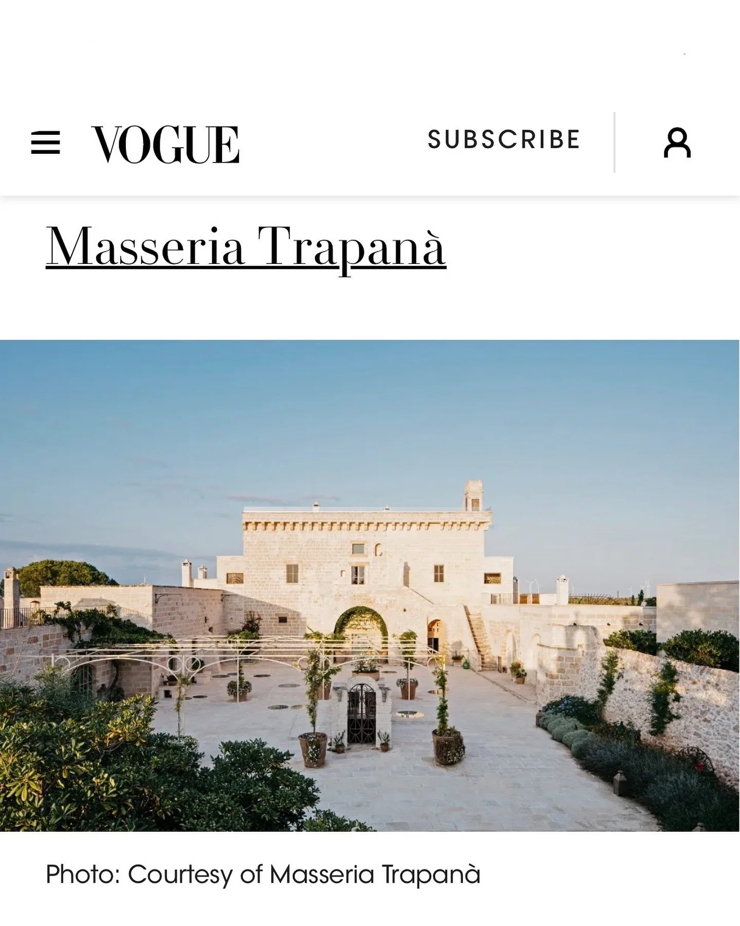 Thank you @vogue for featuring Masseria Trapana in 2024 best places to stay in Puglia. One of my favourite projects to date was designing this boutique hotel and working with Rob. @masseriatrapana