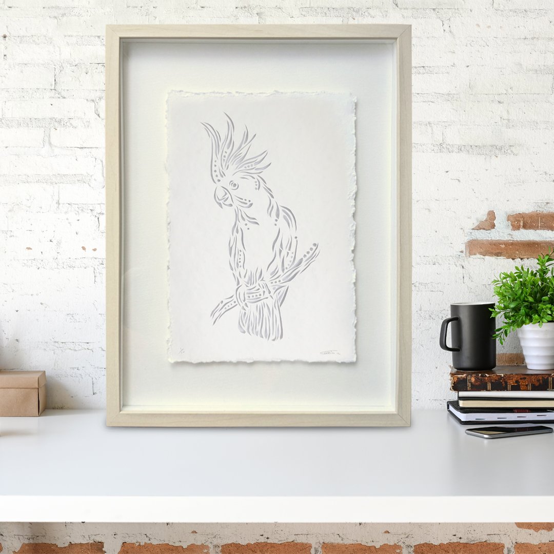 Cockatoo - A3 Framed Stencil