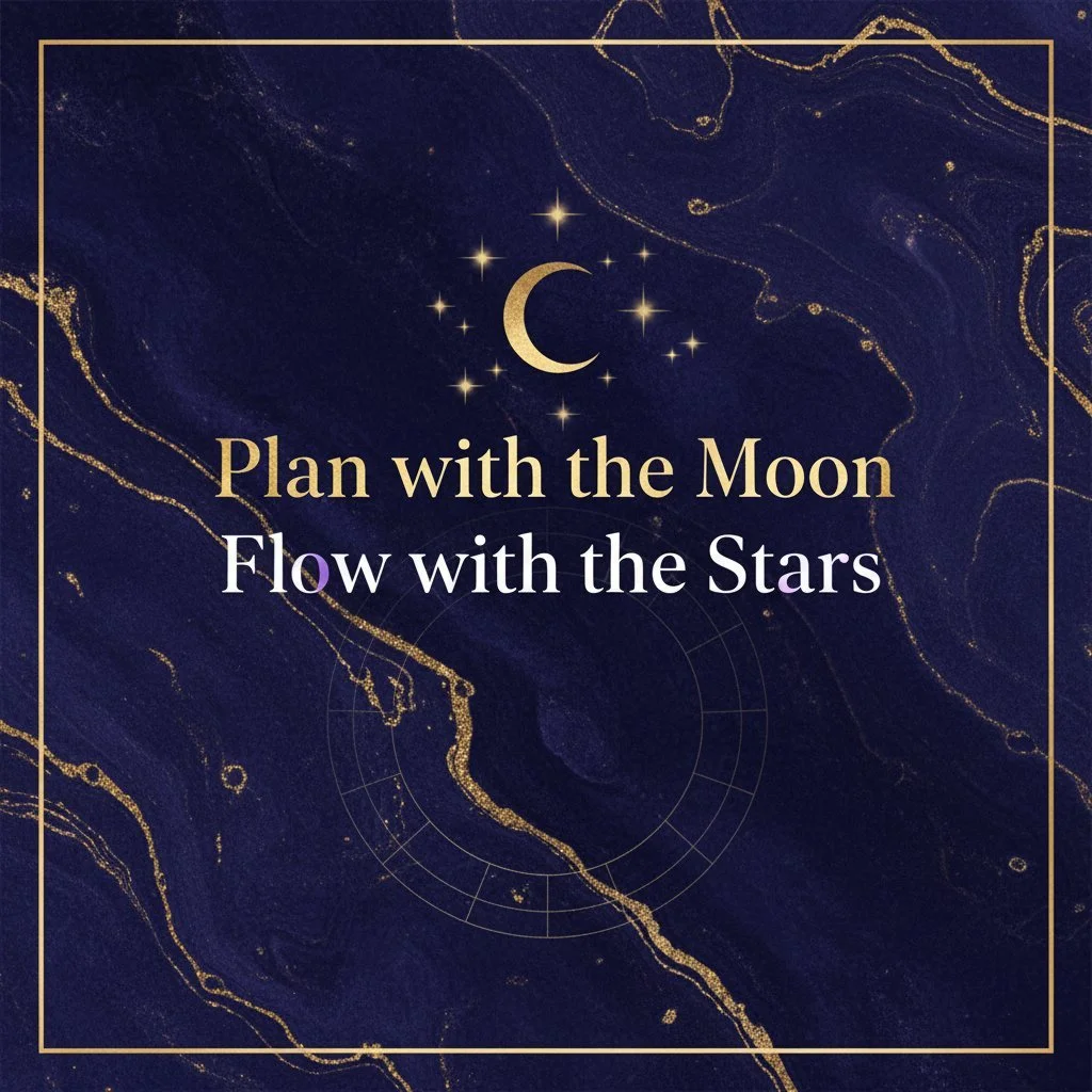 Plan with the Moon, Flow with Stars.

What if your next moves were  aligned with the sky&rsquo;s invitation? Each day carries a rhythm, a guide for when to launch, rest, or reflect. Imagine mapping your strategy to the cosmos, finding ease where hust