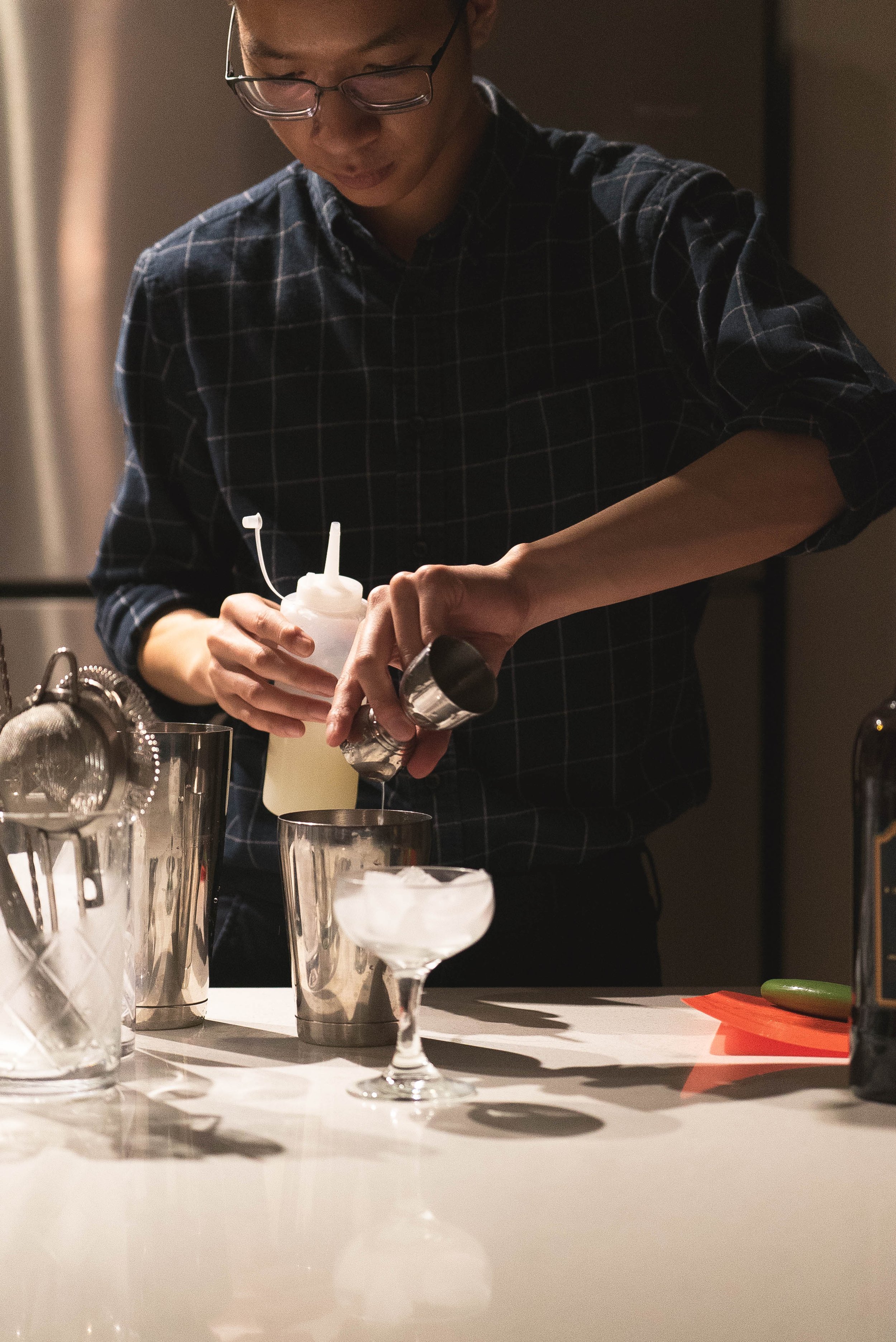 mixing lime juice