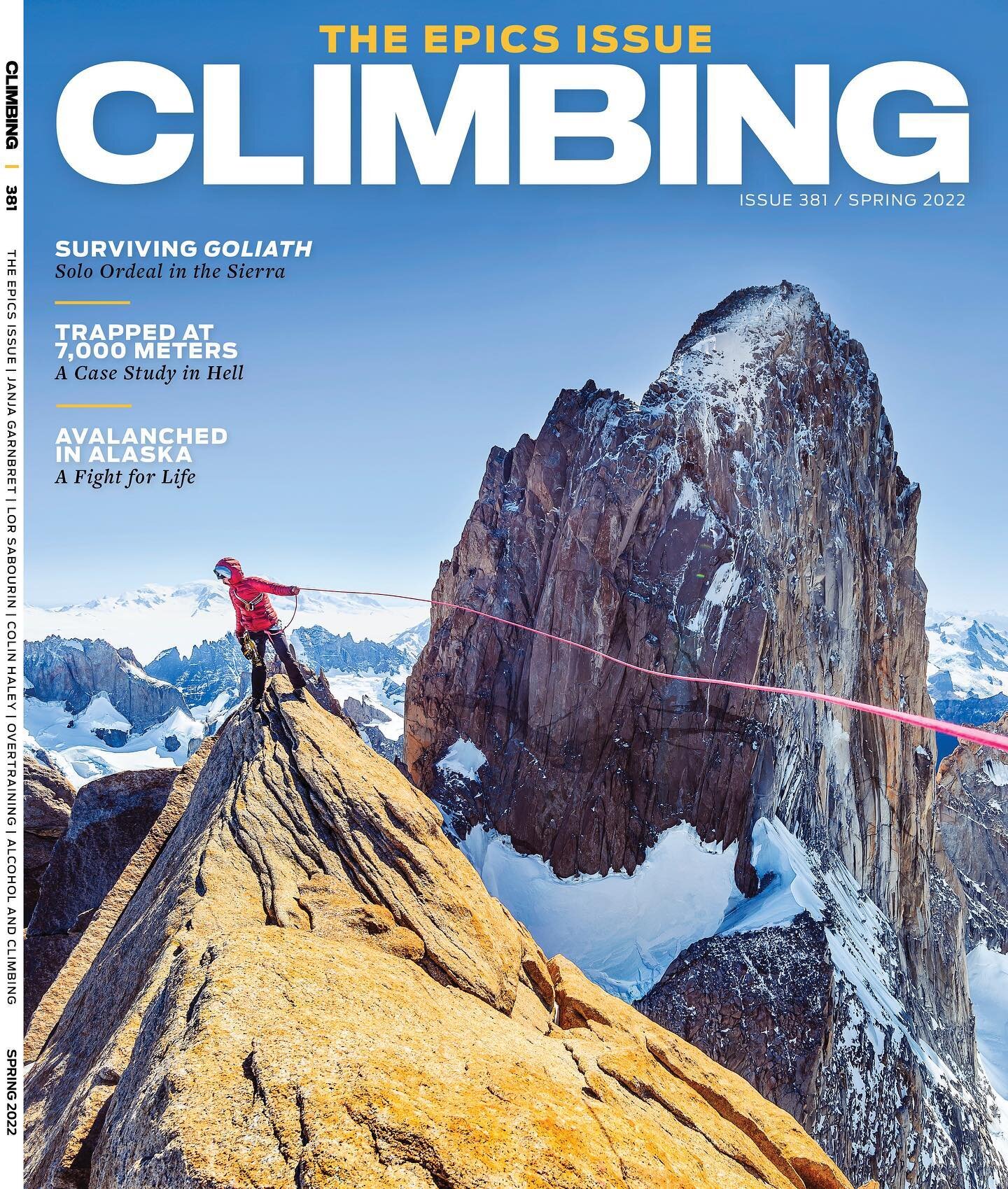 Honored to land a @climbingmagazine cover image!
&bull;
@mtngangsta and I both pushed back out flights to take advantage of one more weather window down in Chalten a few years back. Vitaliy wanted to complete the Fitz skyline with a summit of his fin