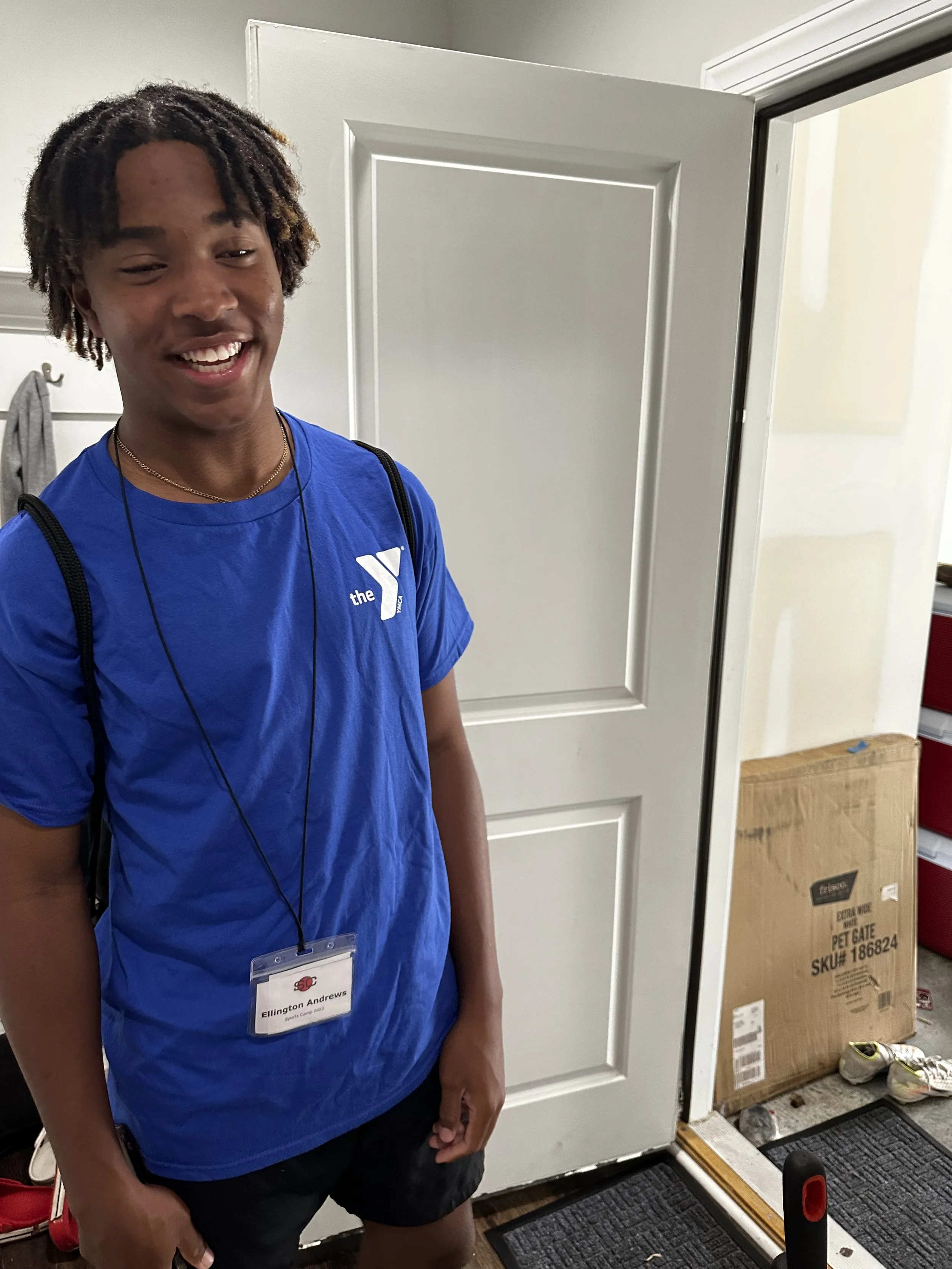 Ellington had his first job this summer (Summer 2023) working as a sports camp counselor at the YMCA. He was a counselor for the soccer camp!