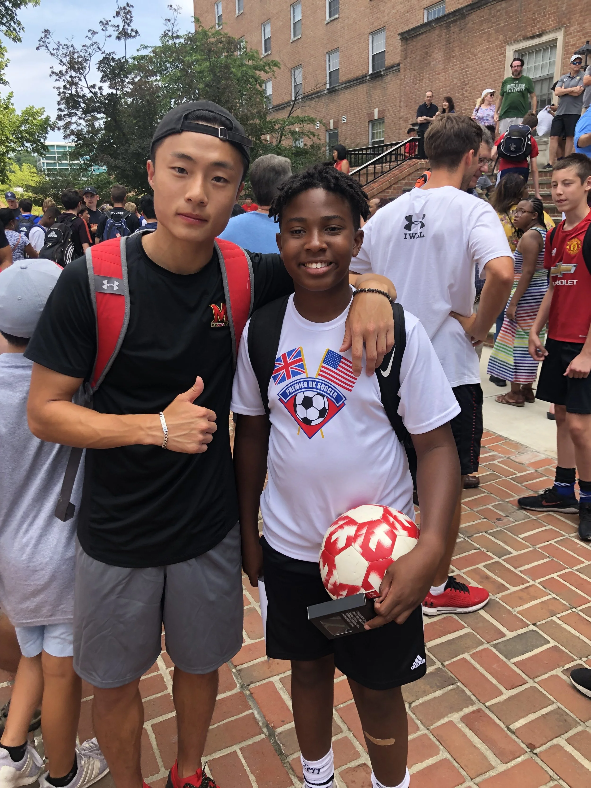 E at the University of Maryland soccer camp in 2017.