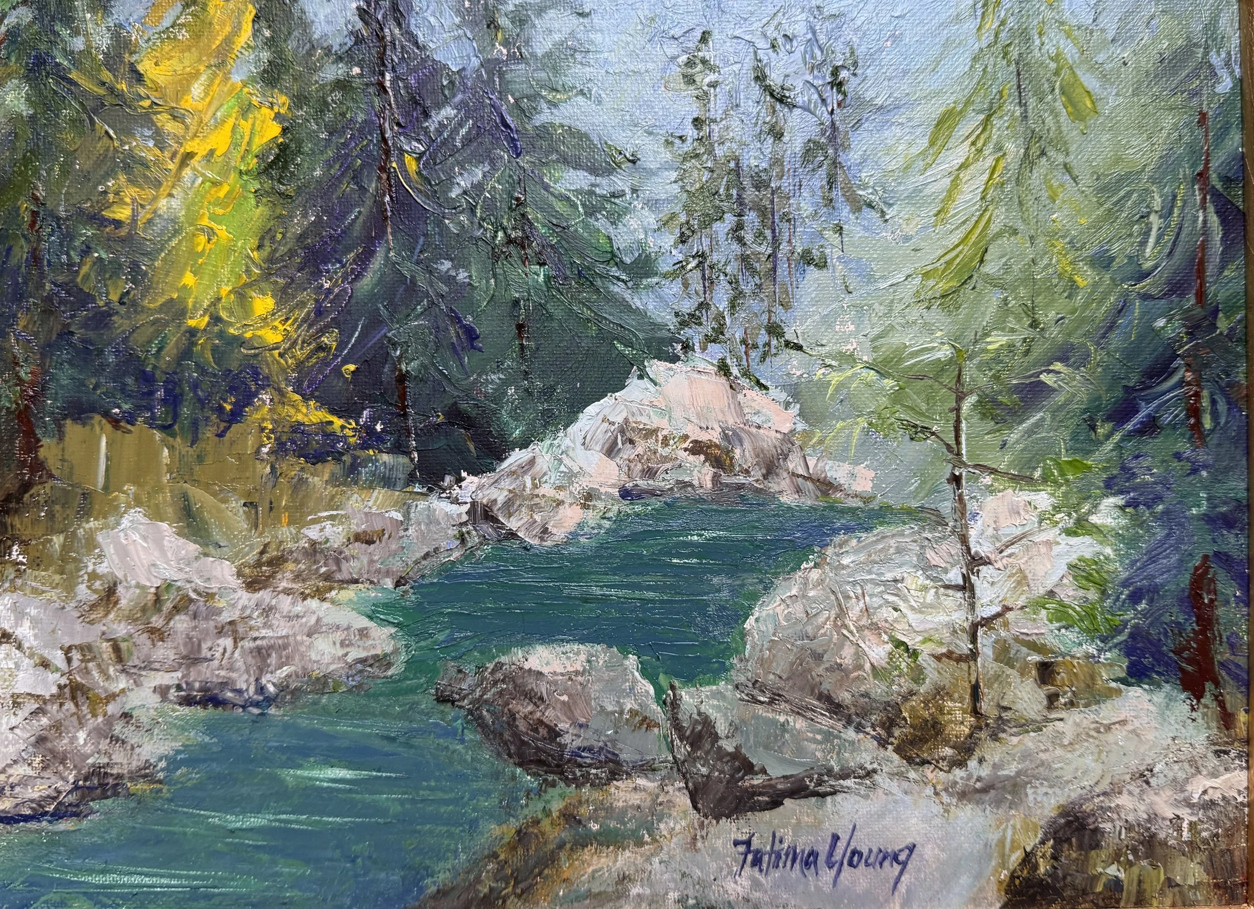 "BEFORE THE FALLS"   9X12in   Oil   $540
Plein Air Painting up near Mount Baker