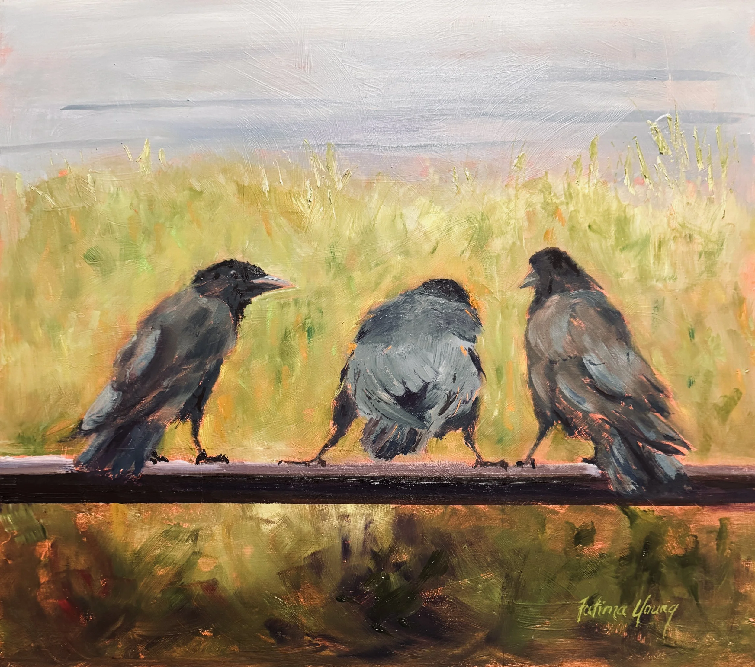 "BIRDS OF A FEATHER"   16x18in  Oil   $720