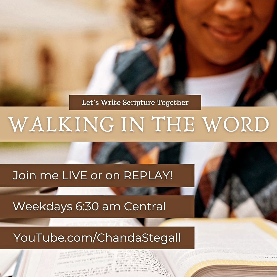 Let's write Scripture together!! We are back in the Psalms beginning Monday, 4/15 at 6:30 am Central.

It's such a sweet time of fellowship in the Word. I hope you will join in live or by replay.

All you need is a Bible, pen, and a notebook and we w