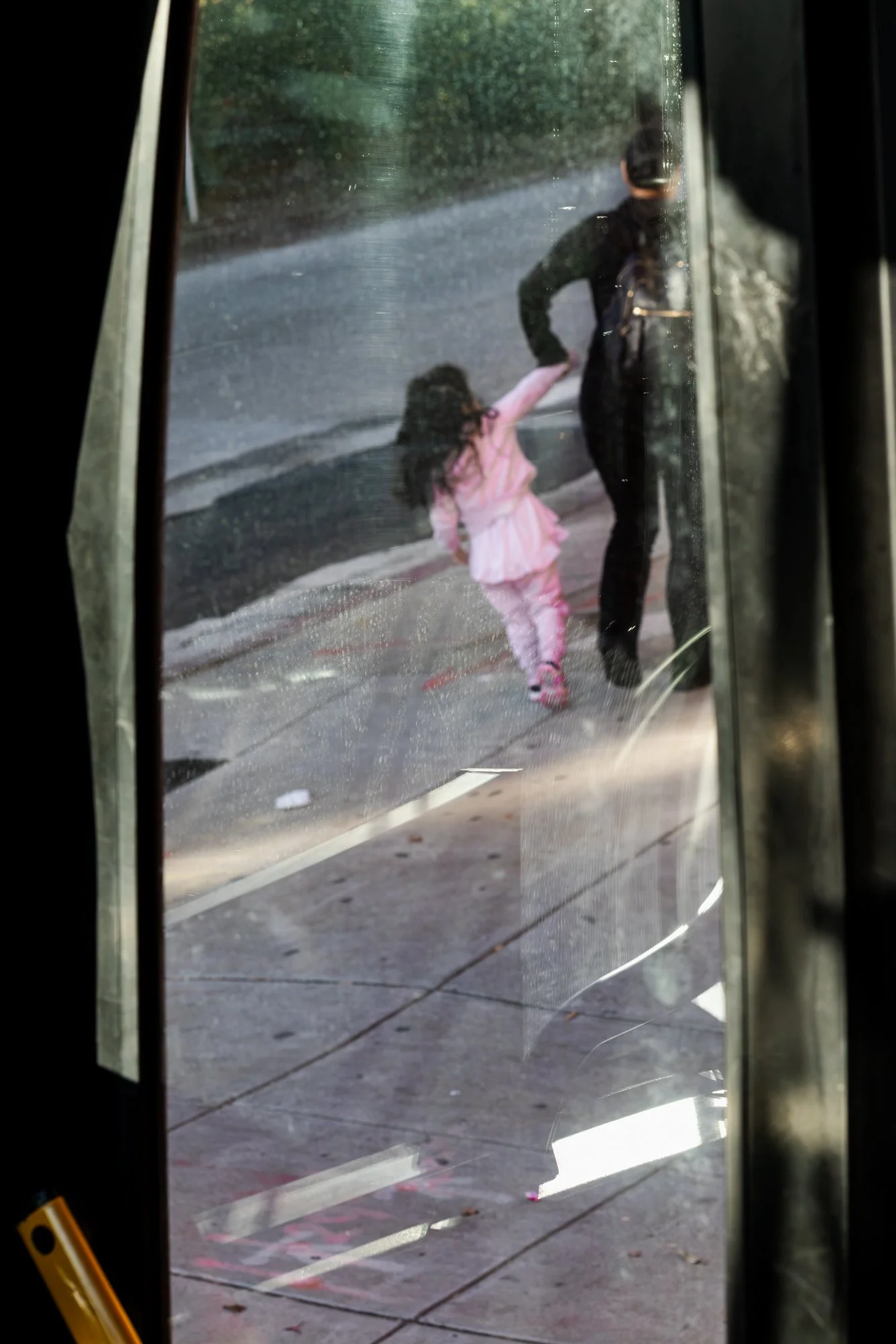 Mother and child depart the bus.
 From 'Doors Are Opening' project, in progress. October 2026. 