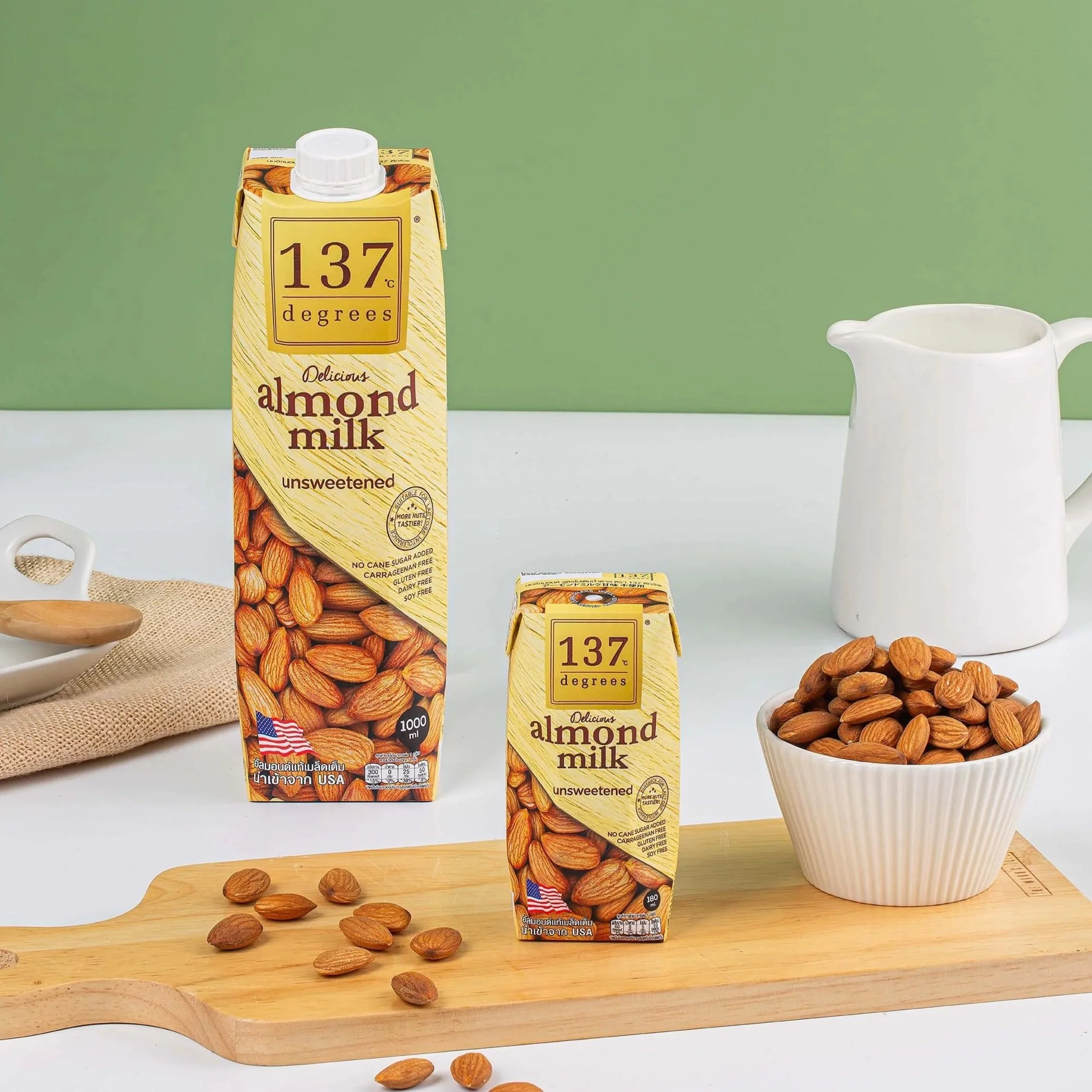 137 Degrees® Almond Milk Unsweetened 180 ml & 1 liter
