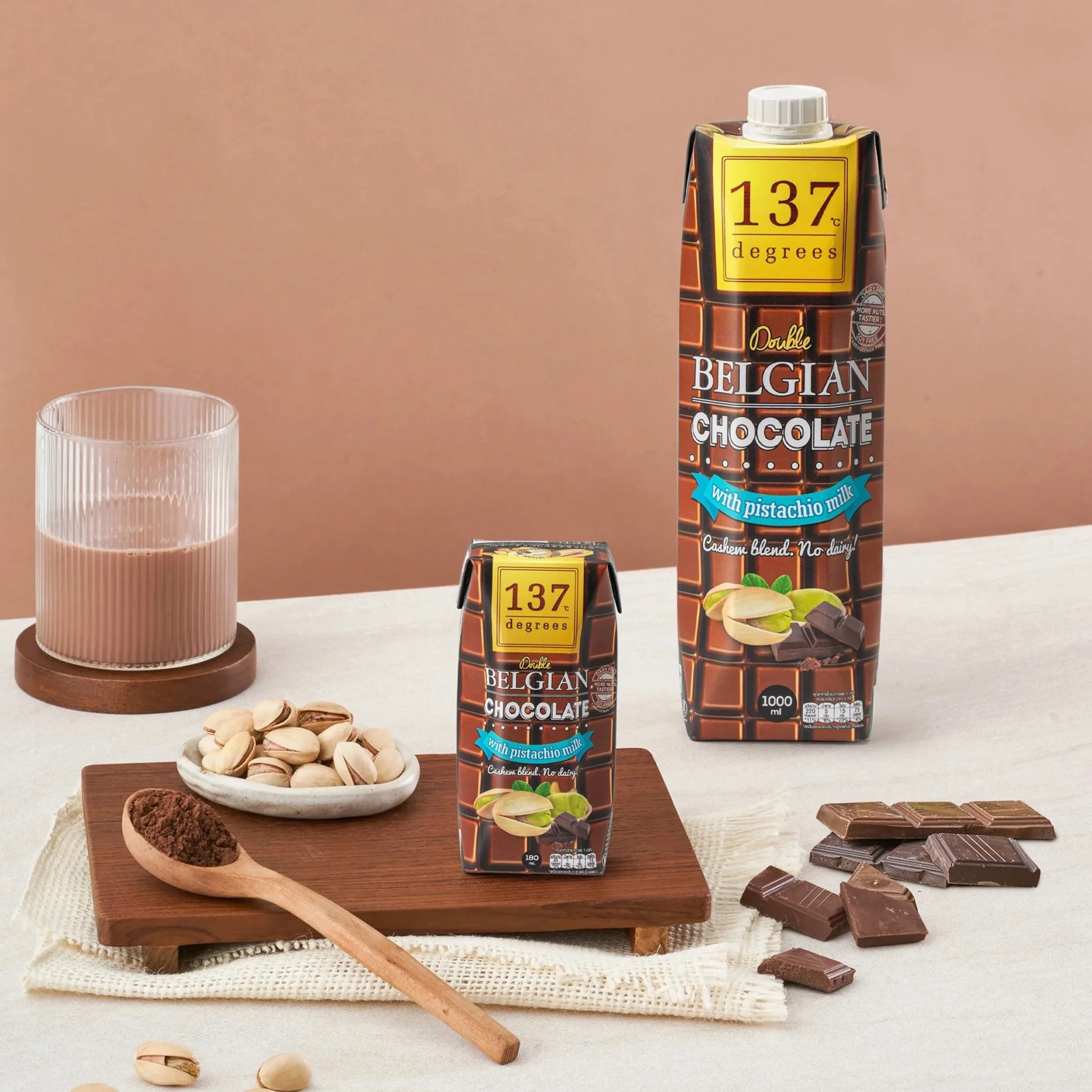 137 Degrees® Pistachio Milk with Double Chocolate 180 ml & 1 liter