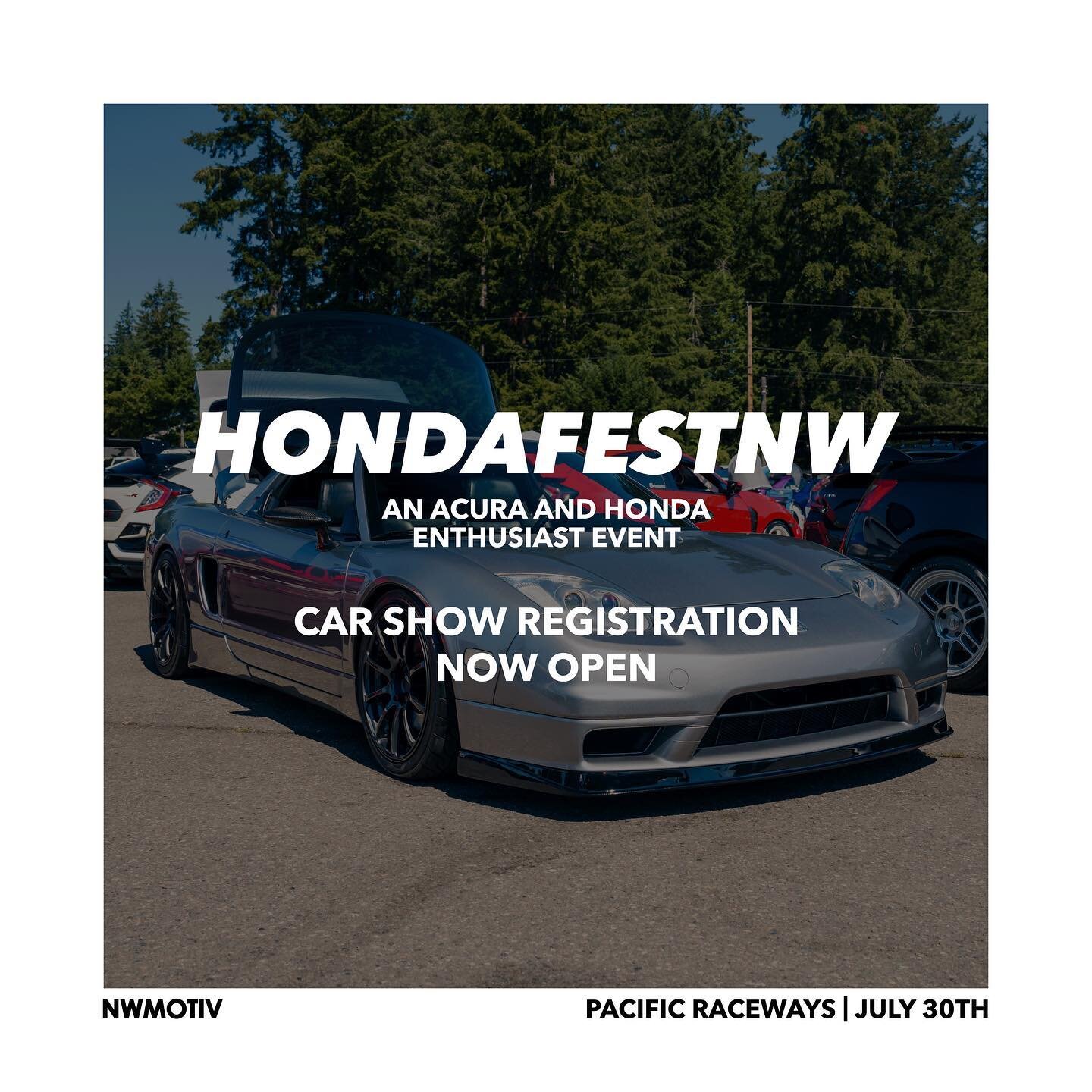 Car show registration is now open for @hondafestnw! Secure your spot now! Spread the word to your friends!

Click the link in our bio to register! 🙌🏼🙌🏼🙌🏼