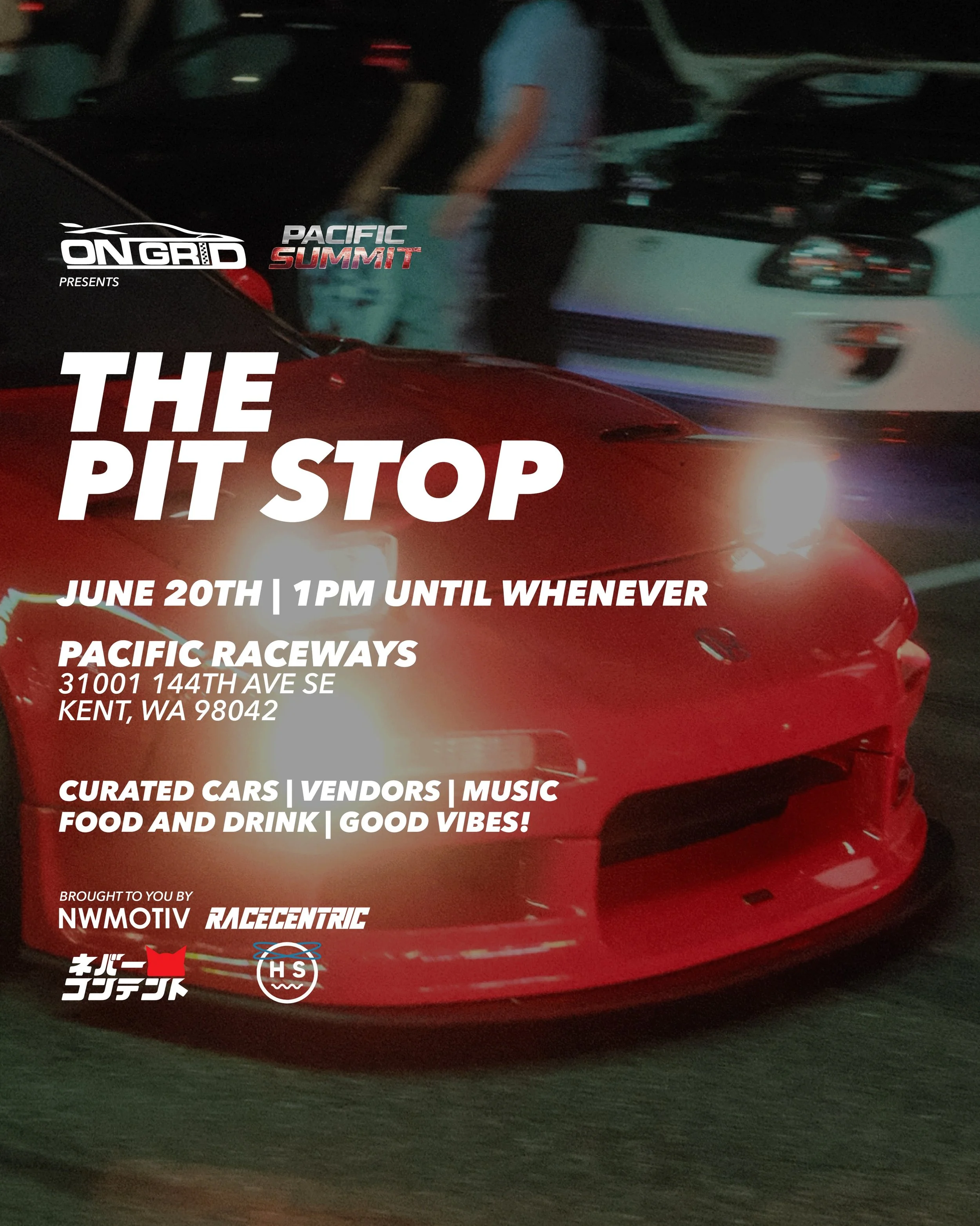 The Pit Stop presented by @ongridtrack is coming to the inaugural PNW Festival on June 20th at Pacific Raceways!

We&rsquo;ve partnered with @racecentric, @nevercontent.jp, and @headspin206 to bring the Pit Stop vibes to @ongridtrack&rsquo;s Pacific 