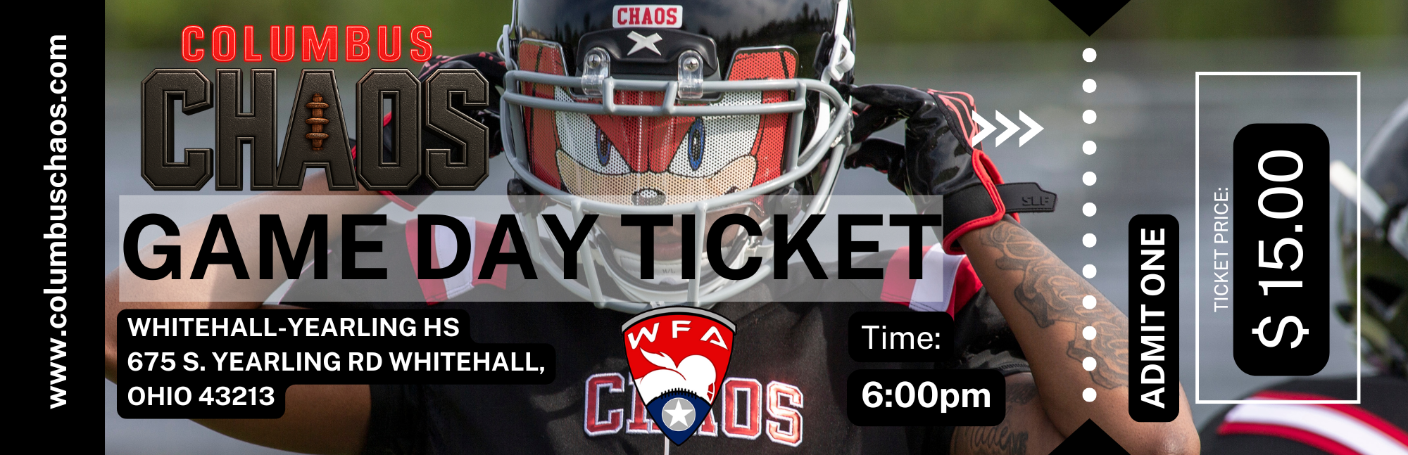 COLUMBUS CHAOS Game Day Ticket