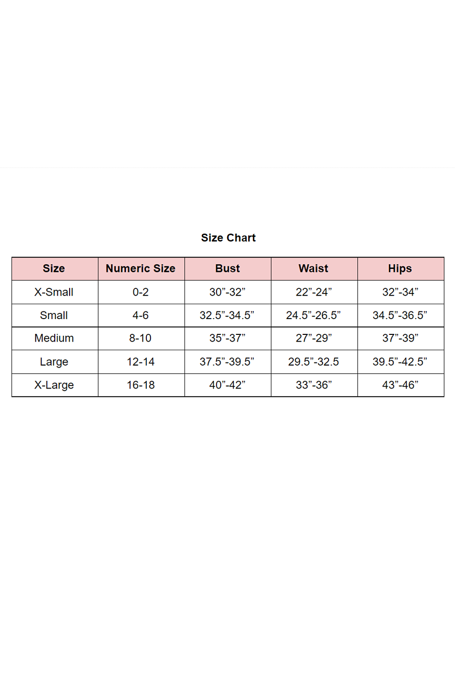 Dress Form Size Chart