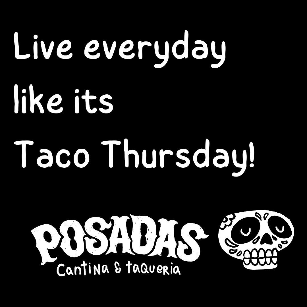 How good are Tacos? 🌮 and even better that it&rsquo;s Thursday which means @posadas_cantina is open from 11am - 8pm Thur - Sun 🖤

So get your gang together and head on down for a margarita and a Mexican feast! 🌯

DRM always something for me&trade;