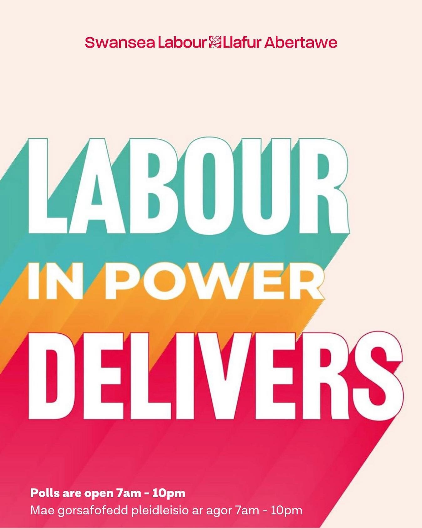 🚨 POLLS ARE NOW OPEN! 🚨

⏰ Remember to vote Welsh Labour today! 
🪪 You do not need your Polling Card to vote
📮 You can bring your postal ballot to your polling station
❌ You might have multiple votes, use all of them for Welsh Labour

Polls are o