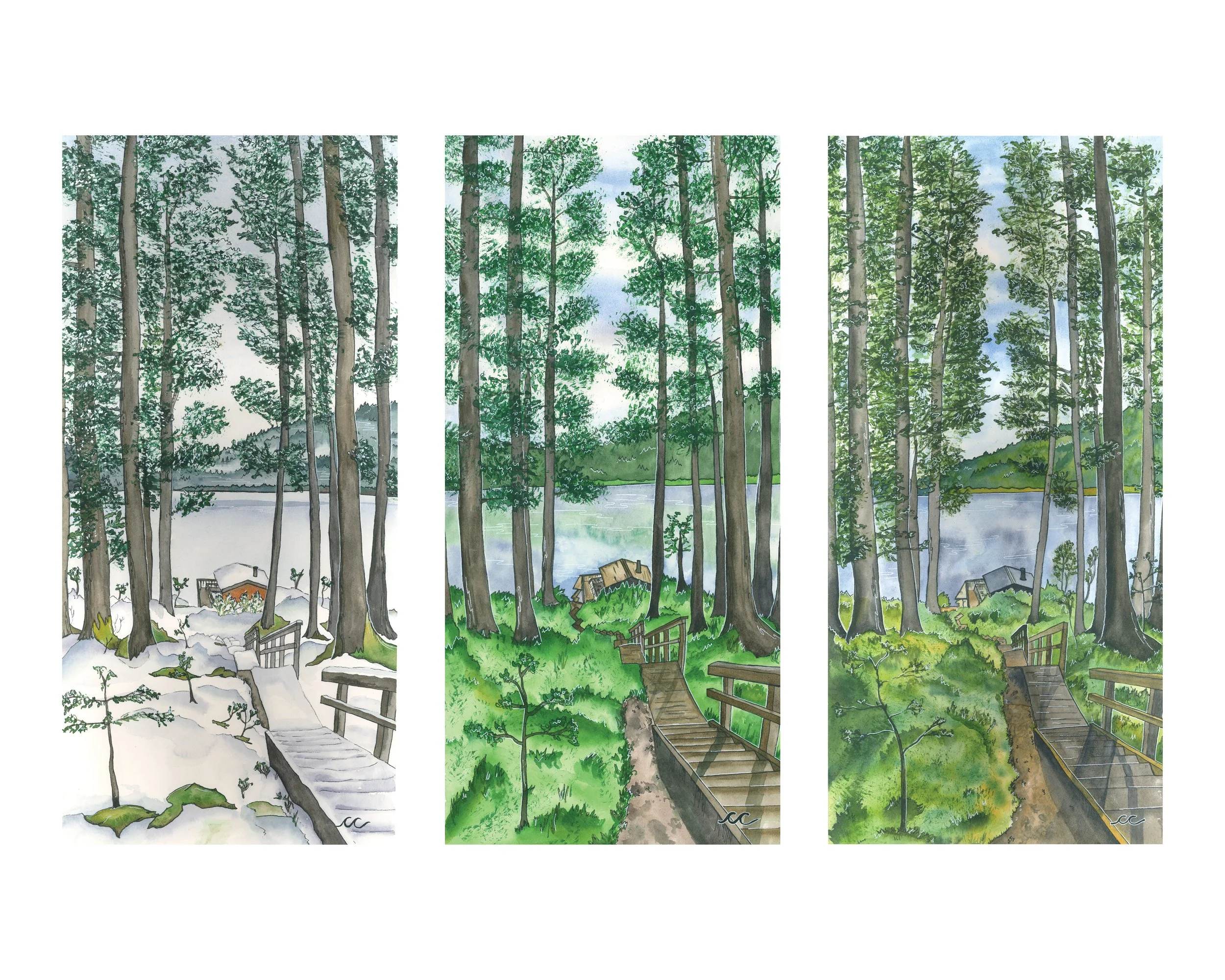 "Windfall Season"
Watercolor and pen
2022