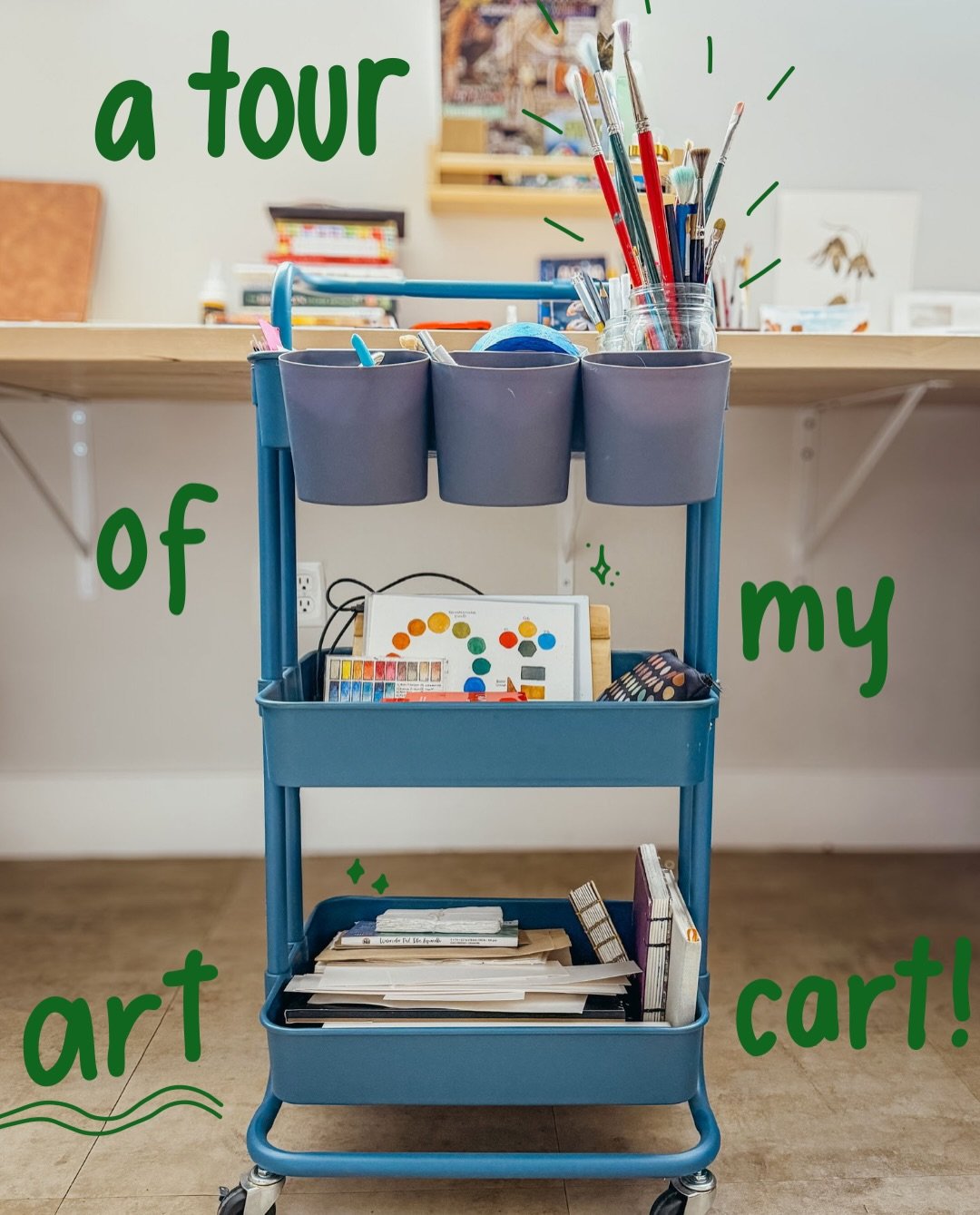 For anyone else who loves looking through other people&rsquo;s art supplies as much as I do&hellip; come look through my art cart!  It&rsquo;s basically all my favorite supplies + a bunch of little things I&rsquo;ve decided are too useful to throw aw