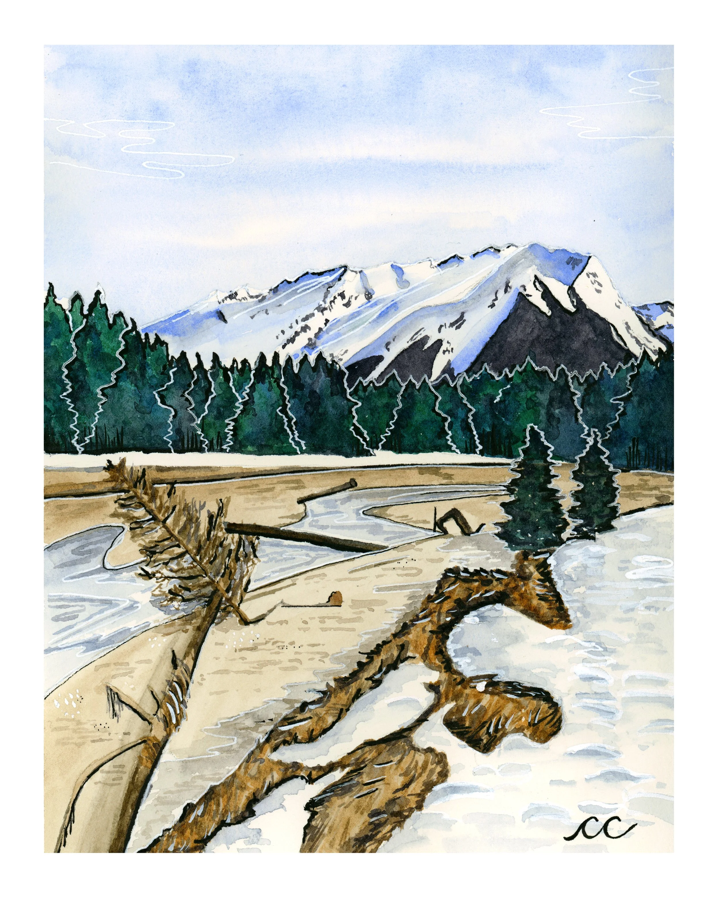 "Boy Scout Beach"
Watercolor and pen
2022