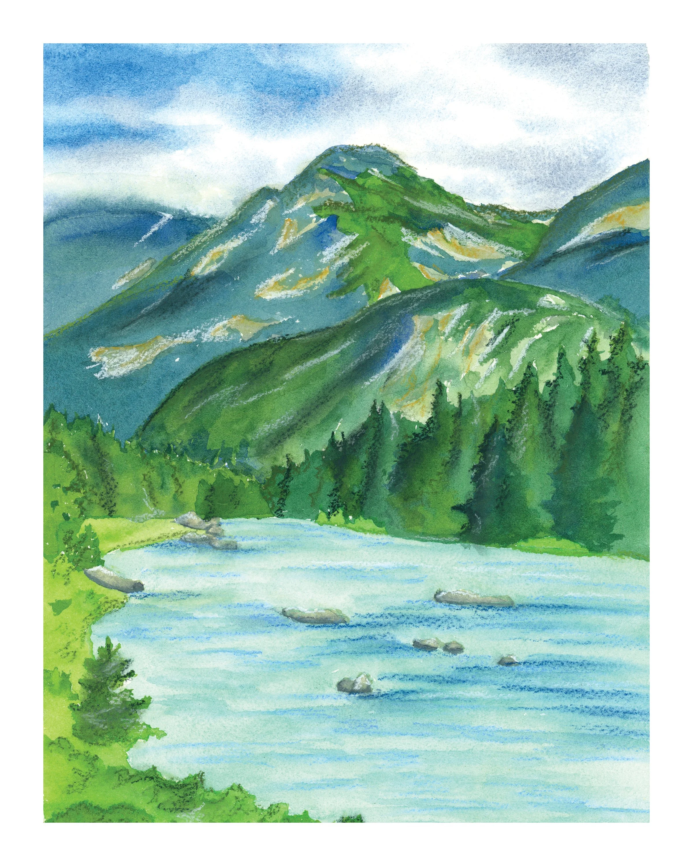 "Turquoise Chilkoot"
Watercolor and pastel
2023