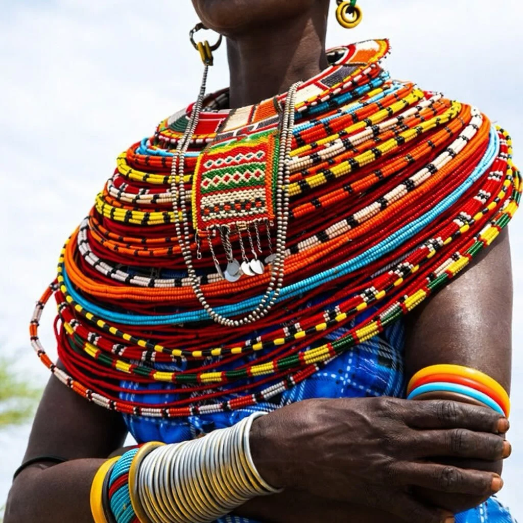This is the story of a lifetime, worn on the neck

Samburu beadwork is more than beauty. Every bead is placed with intention, reflecting identity, age, and life&rsquo;s journey. Her smile and the beads she wears carry generations of meaning.

What st