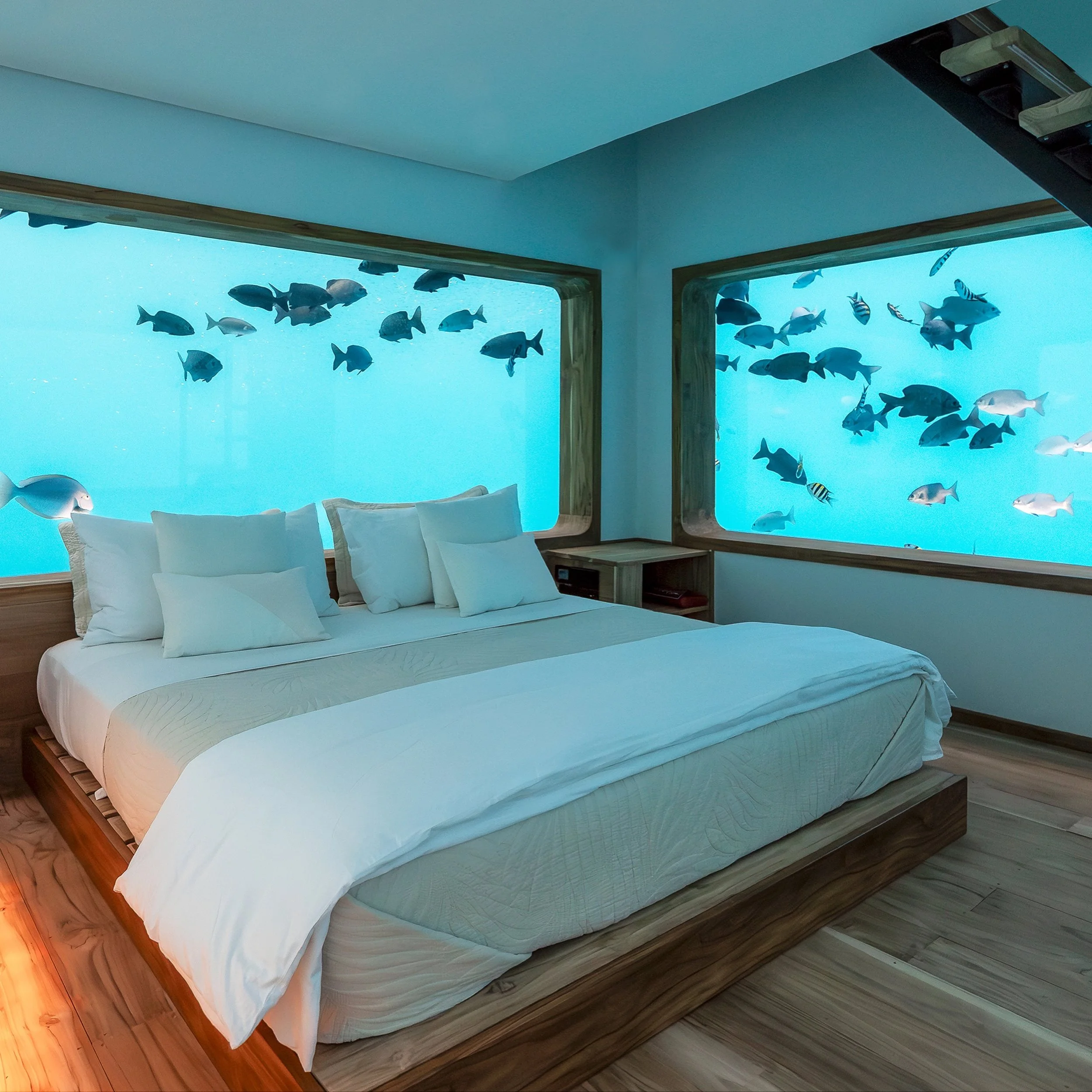 If you are melting in the hot weather, why not swap the heat for the crystal-clear waters of the Pemba Channel?

The iconic Manta Resort on Pemba Island has recently unveiled its brand-new, 3rd-generation Underwater Room, combining luxury with cuttin