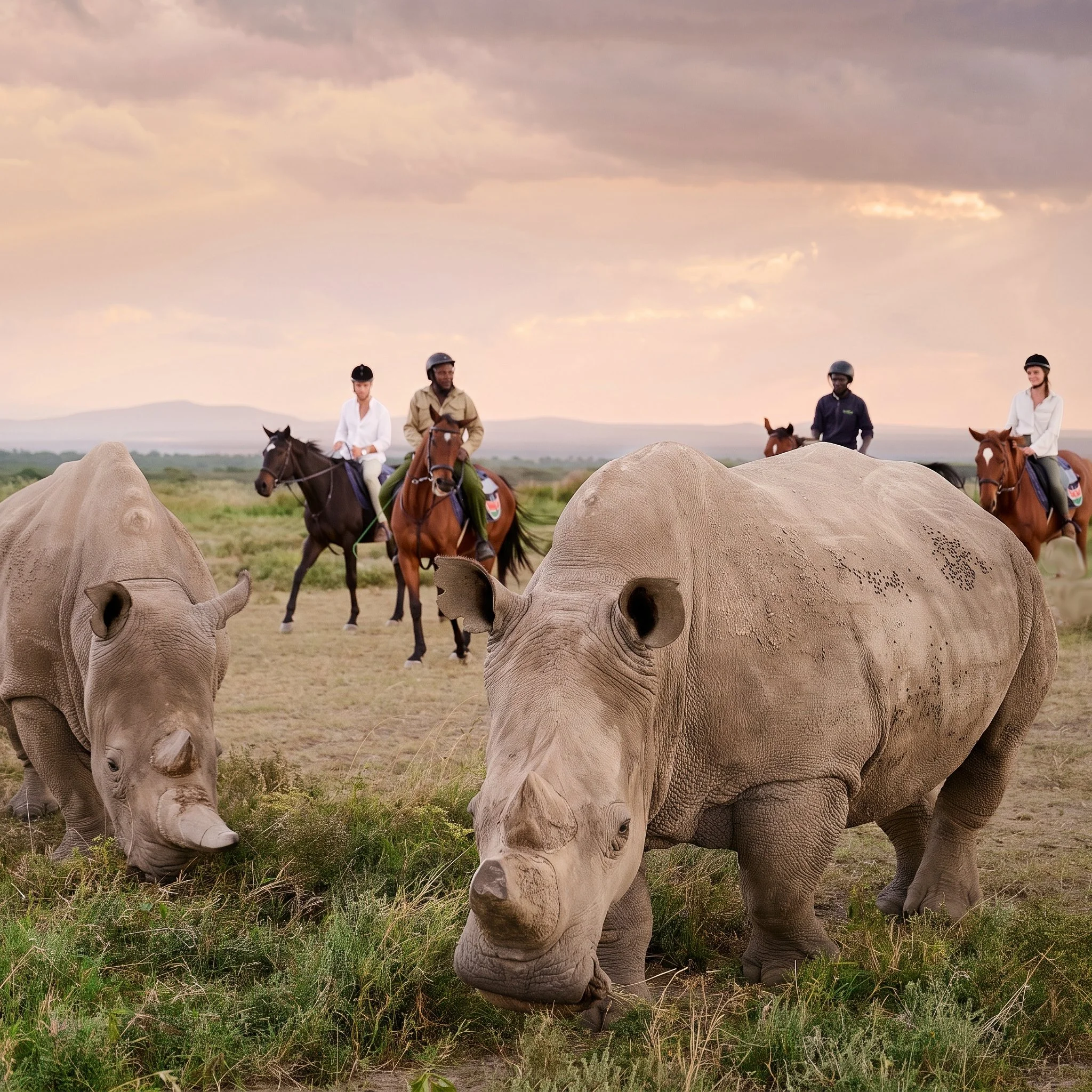In the shadow of Mount Kenya lies Ol Pejeta Conservancy, a 90,000-acre haven where world-class conservation meets unforgettable wildlife encounters.

From intimate moments with the world's last northern white rhinos to exclusive behind-the-scenes acc