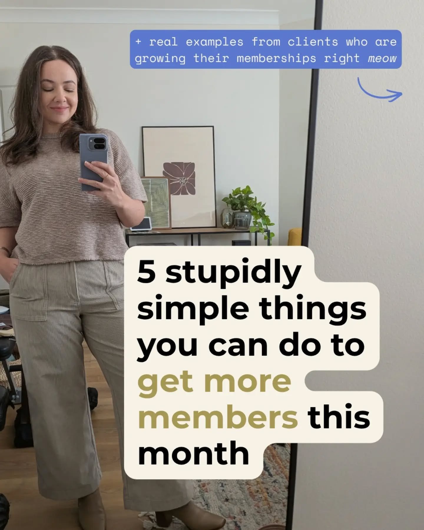 Growing your membership doesn&rsquo;t always have to be ~ a whole thing ~

Pick ONE tiny idea you&rsquo;ll try this week (may I suggest number 4?) and save this to come back to when you need a small win to make selling your membership easier ✅

Which