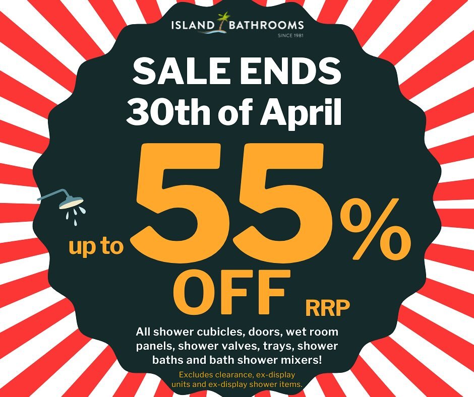 Spring into savings with our Spring Shower Sale! 🌼 Enjoy up to 55% off until the 30th of April. Don&rsquo;t miss out on refreshing deals that will make your bathroom bloom! #SpringSavings #islandbathrooms #BournemouthBathrooms #SalisburyHomeStyle #D